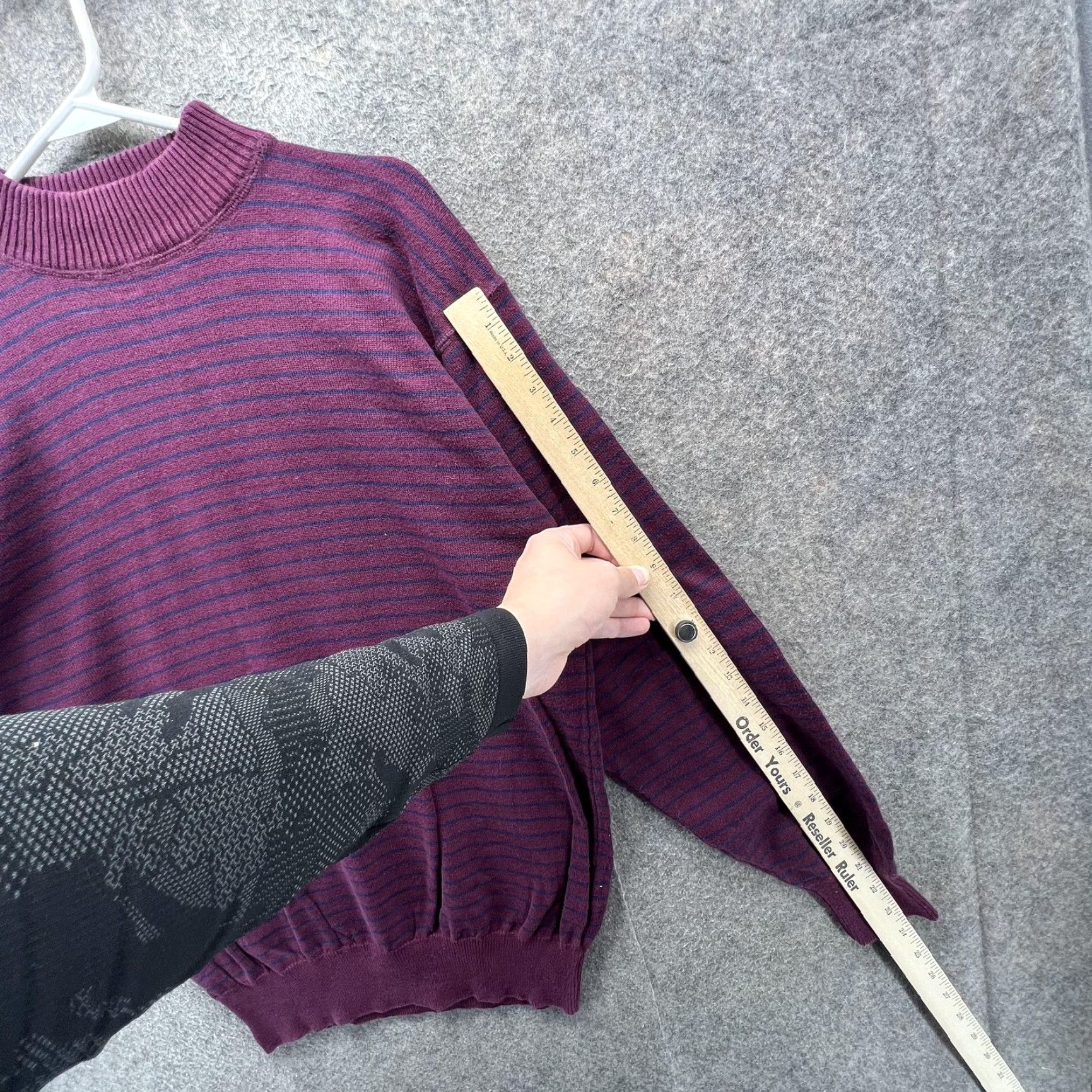 Eddie Bauer VINTAGE Eddie Bauer Sweater Mens Medium Purple Stripe Mock Neck Cotton Knit 90s Size US M / EU 48-50 / 2 - 5 Thumbnail