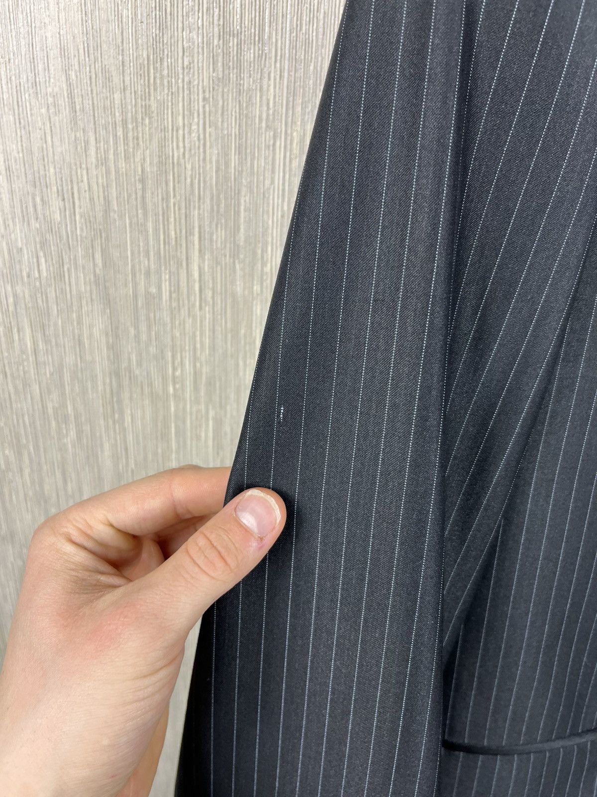 Giorgio Armani × Vintage Vintage Giorgio Armani striped wool blazer jacket luxury Size 46R - 12 Thumbnail