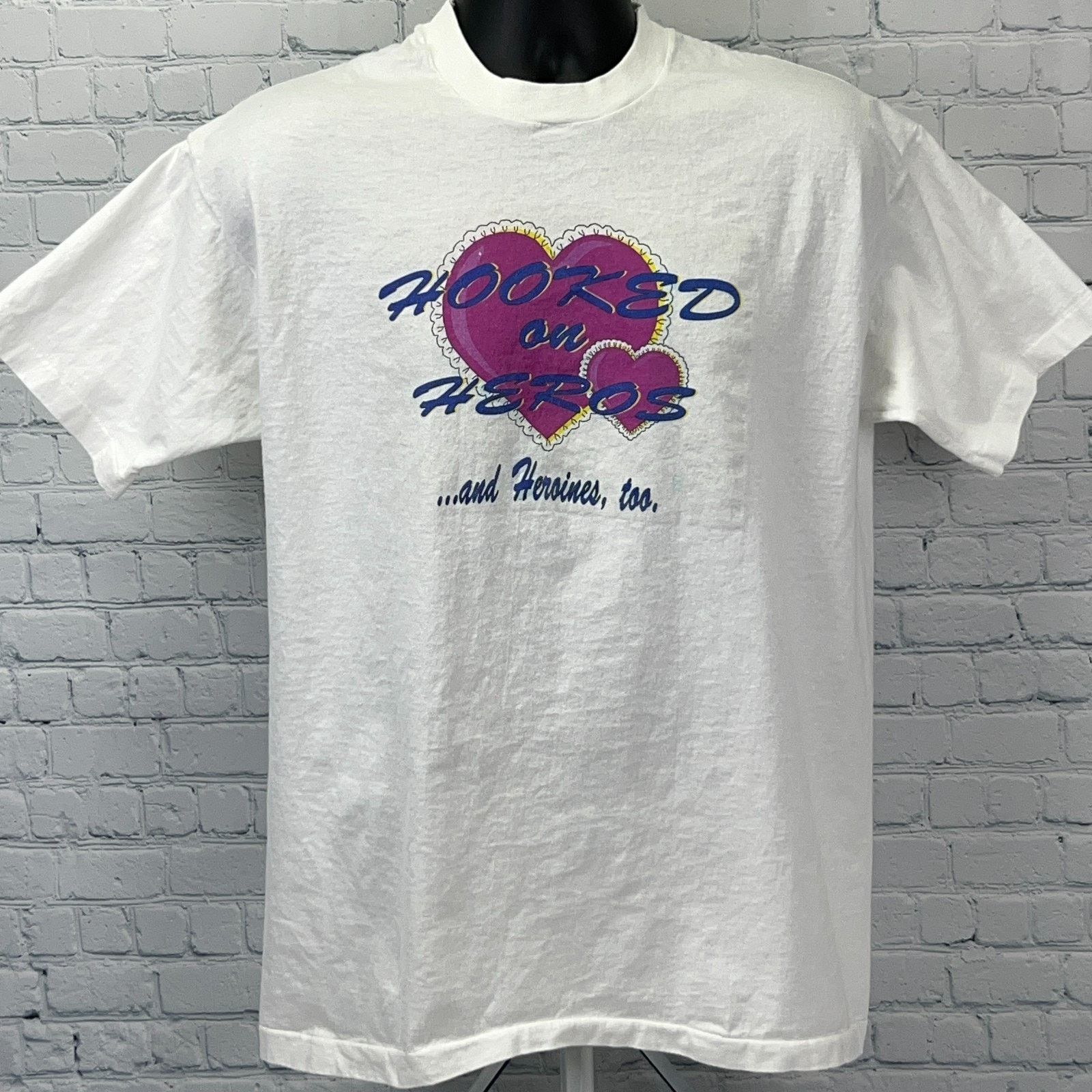 Fruit Of The Loom Vintage 90s Heros and Heroines Books T Shirt Bantam White L Size US L / EU 52-54 / 3 - 2 Thumbnail