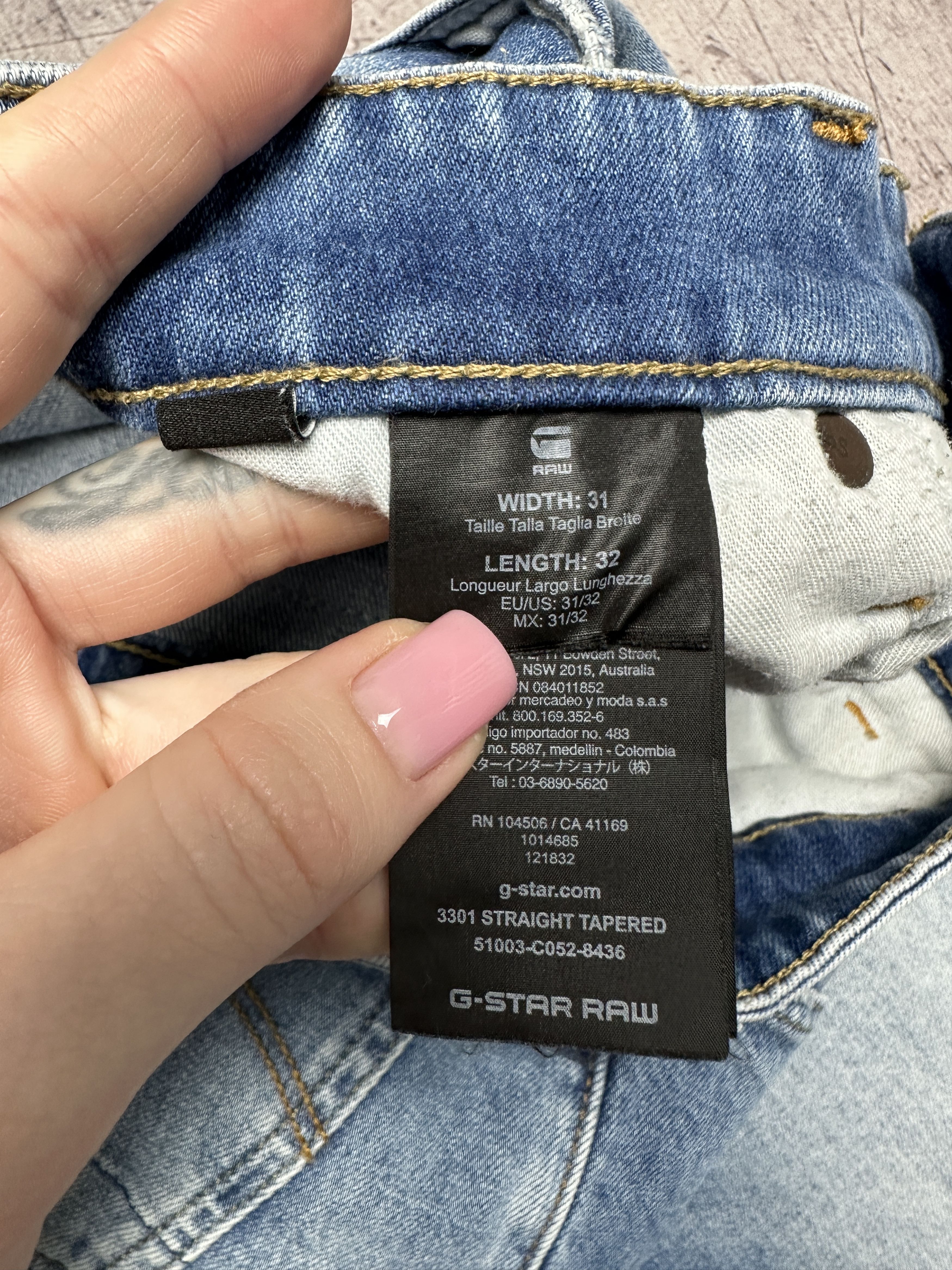 G-Star G Star Raw 3301 Straight Tapered Mens Denim Pants Jeans Size US 31 - 4 Thumbnail