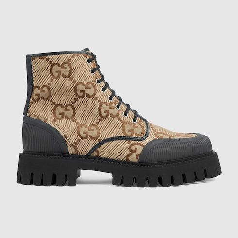 Gucci Gucci Maxi GG Lace Up Boots SIZE 5.5 Size ONE SIZE - 1 Thumbnail