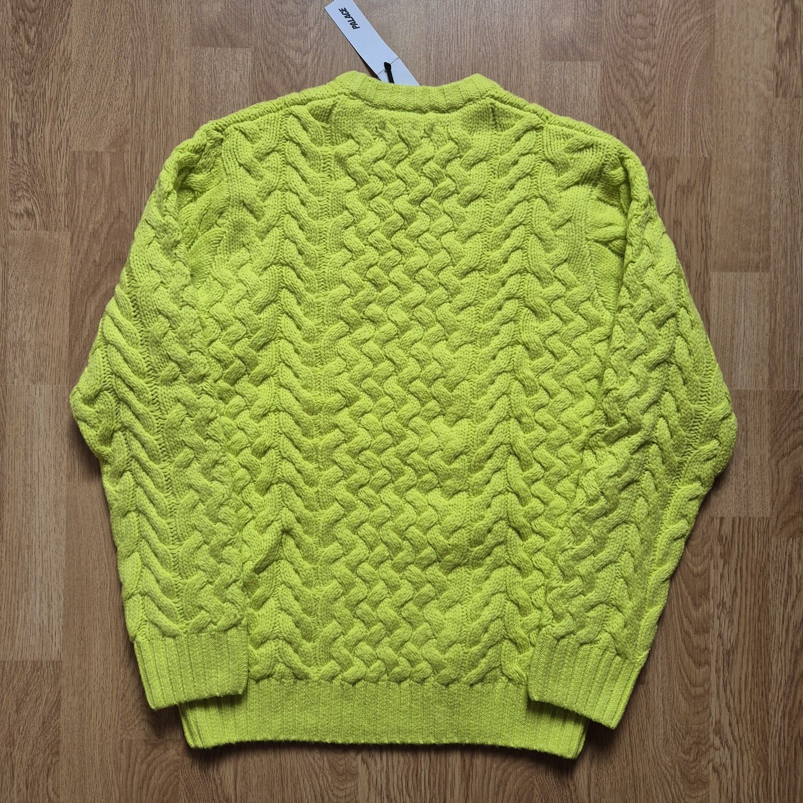 Palace Palace Cable Knit Sweater Neon Green Small FW22 Size US S / EU 44-46 / 1 - 2 Thumbnail
