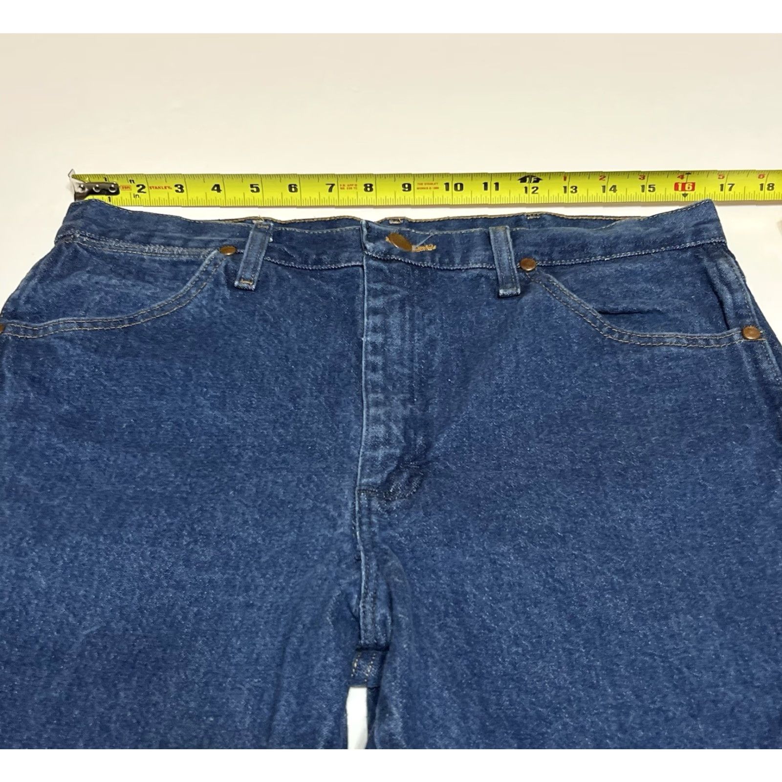 Wrangler Wrangler Cowboy Cut Slim Fit Jeans 936PWD 33x30 Blue Denim Men Regular Slim Straight 5-Pocket Logo Western Cowboy Theme Brand Wrangler Cowboy Cut Size US 33 - 3 Thumbnail