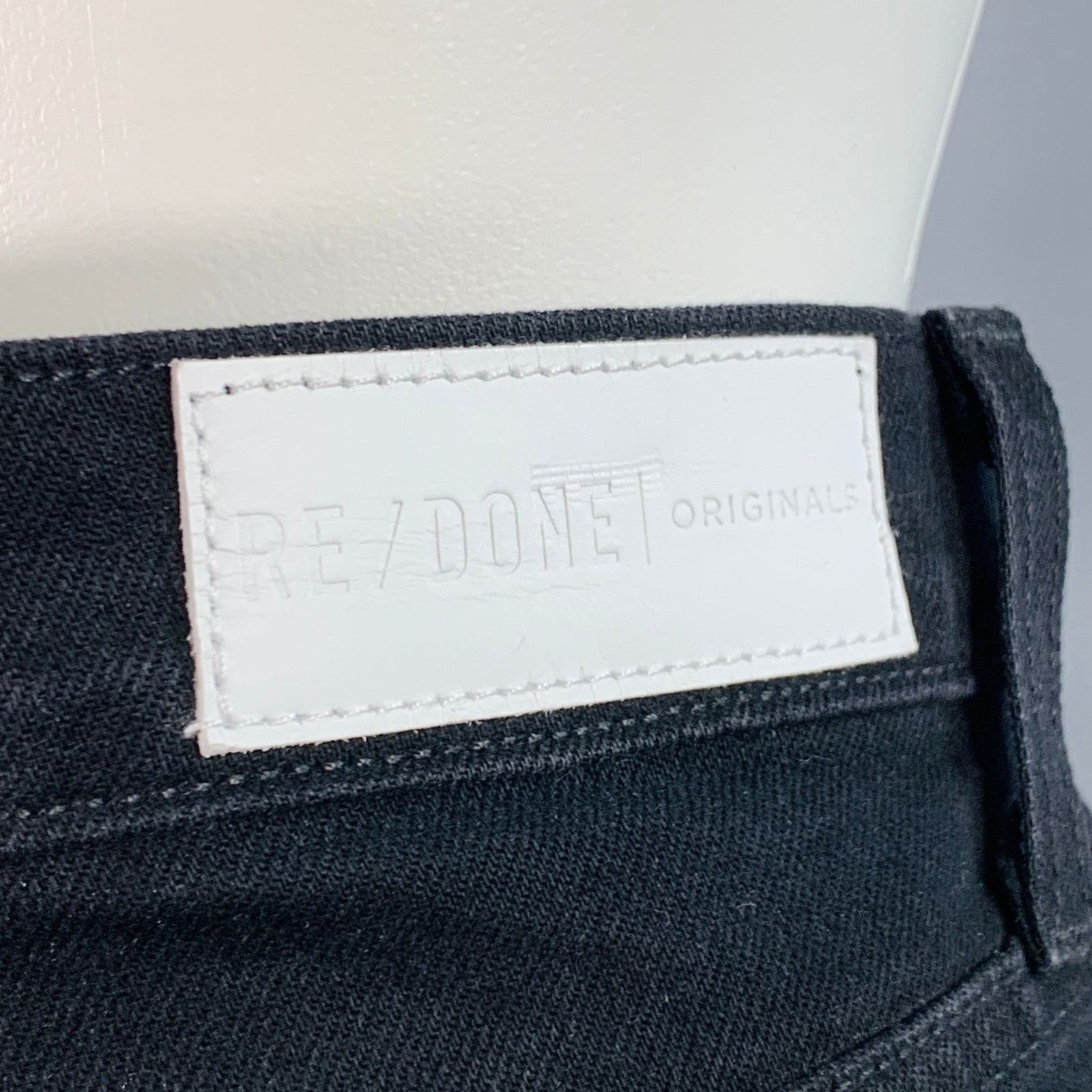 RE/DONE RE/DONE 28 Black Cotton Blend Distressed High Waisted Jeans Size 28" / US 6 / IT 42 - 3 Thumbnail