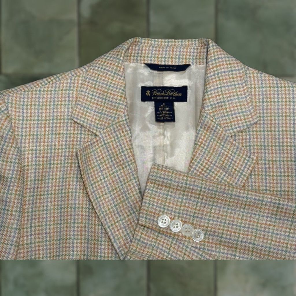 Brooks Brothers Brooks Brothers Blazer Jacket Silk Linen Wool Italy Size 8 EUC Size M / US 6-8 / IT 42-44 - 1 Thumbnail