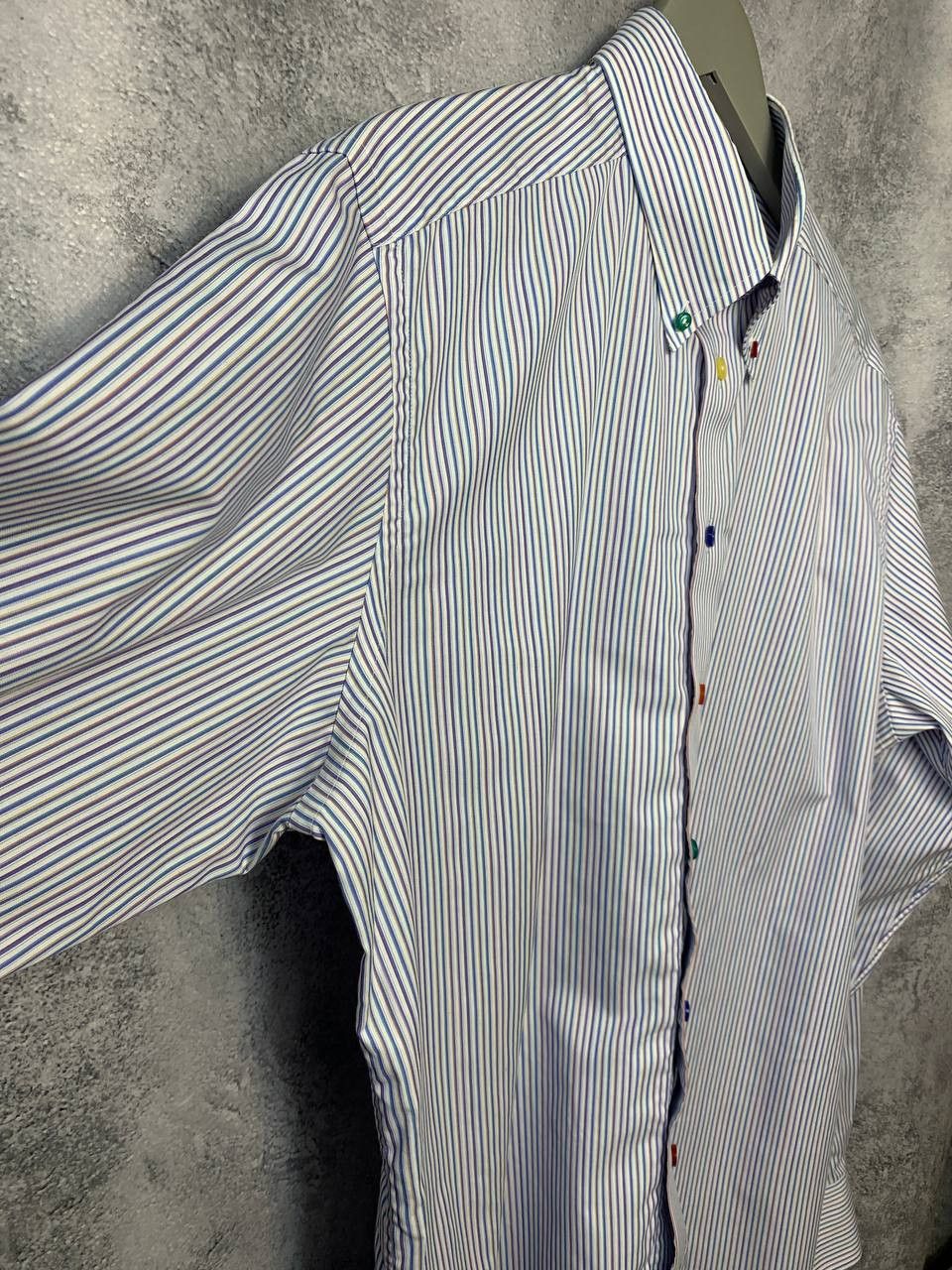 Eton ETON Contemporary Striped Shirt Multicolor Buttons Luxury Size US XL / EU 56 / 4 - 7 Thumbnail