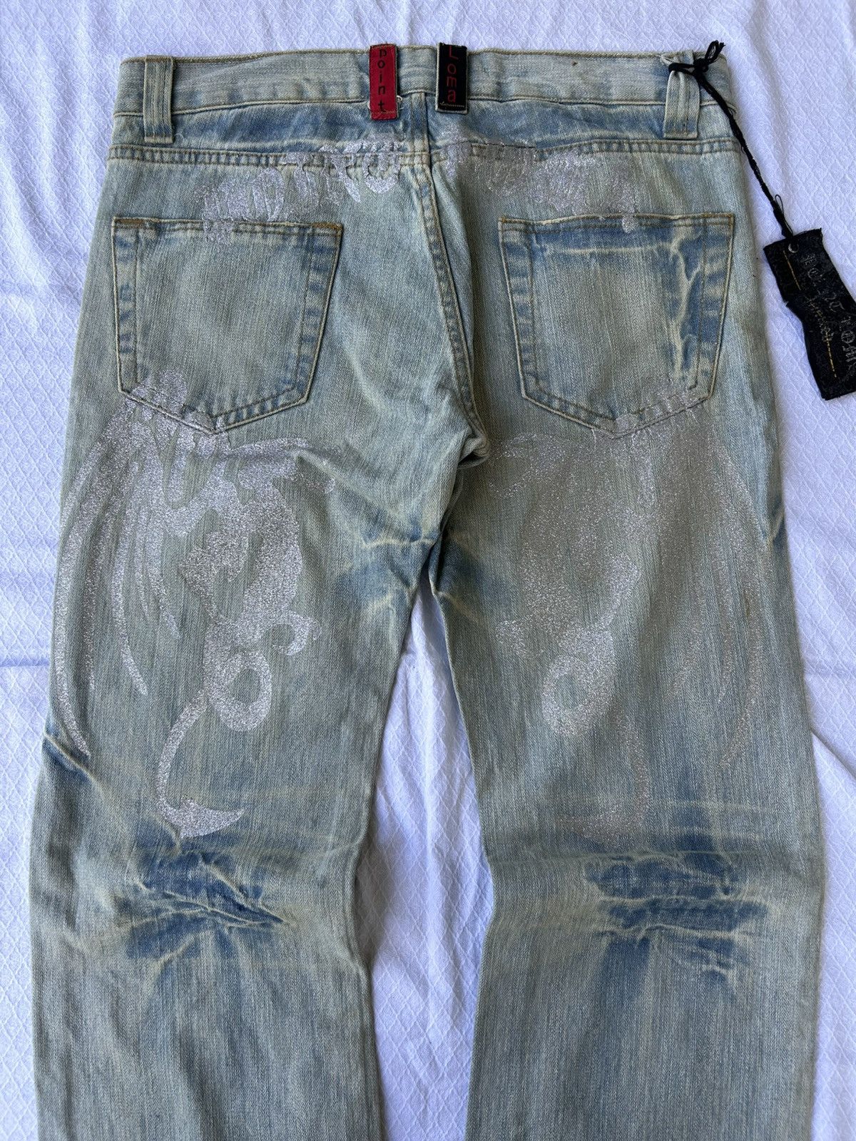 Vintage 2000s limeted flared jeans dragon wash denim Size US 34 / EU 50 - 3 Thumbnail
