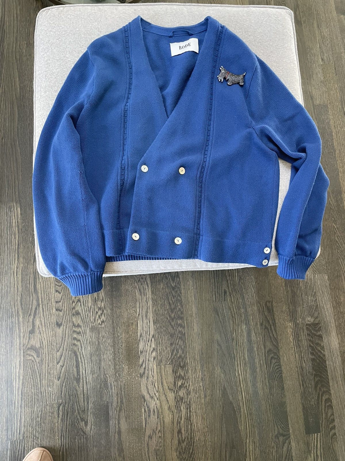 image of Bode Blue Cardigan, Men's (Size Large)