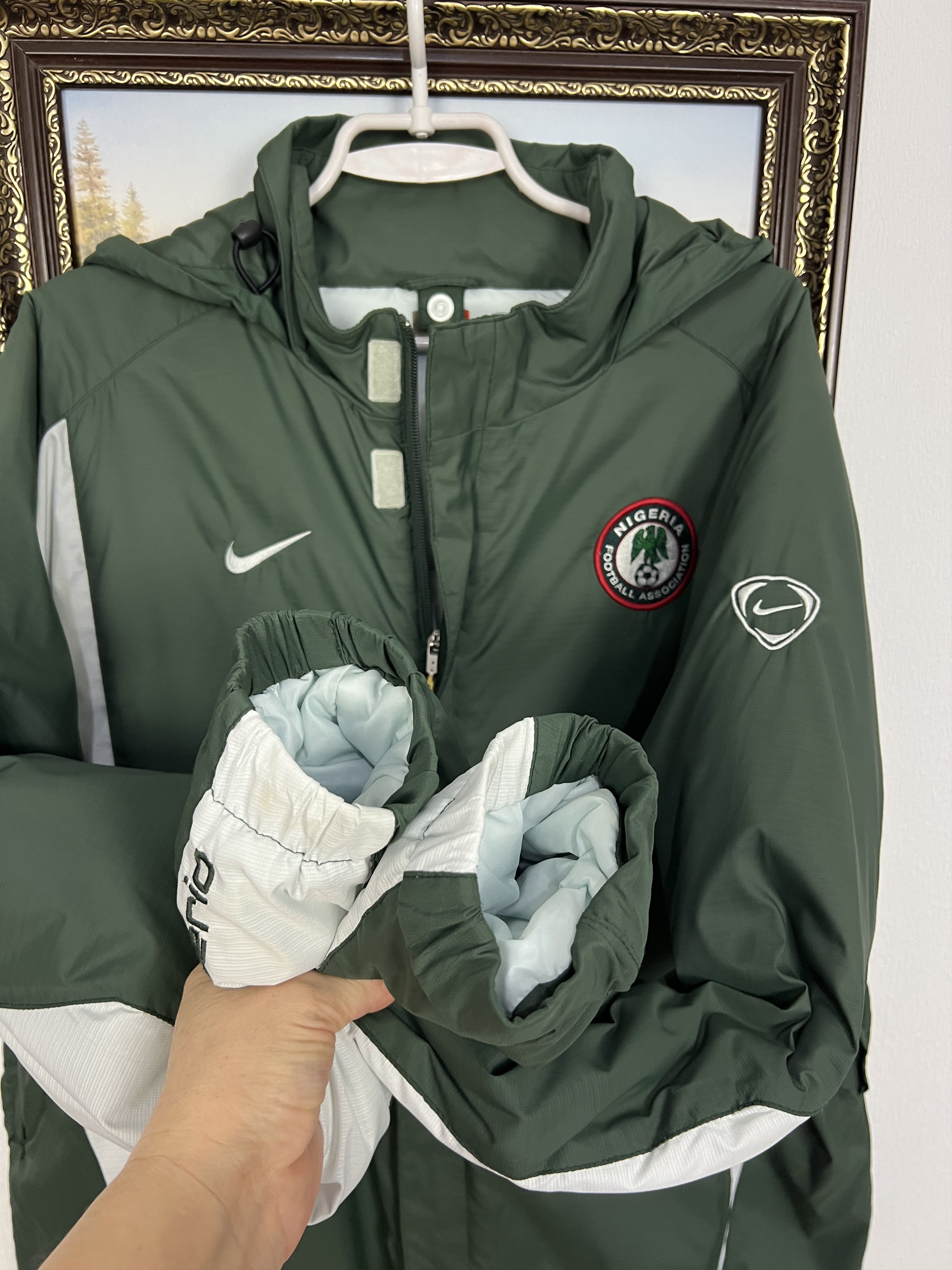 Nike Vintage Nigeria Football Padded Jacket Bomber Soccer Rare Size US L / EU 52-54 / 3 - 7 Thumbnail