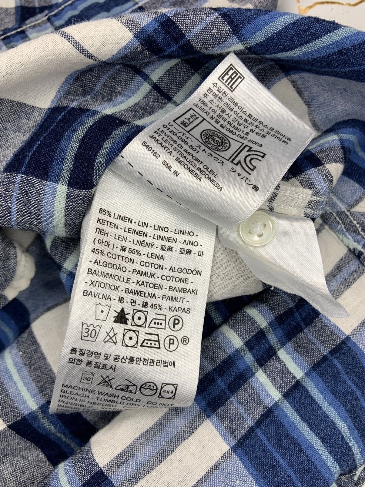 Levi's Levi’s Men Blue White Black Plaid Shirt Size Small Size US S / EU 44-46 / 1 - 7 Thumbnail