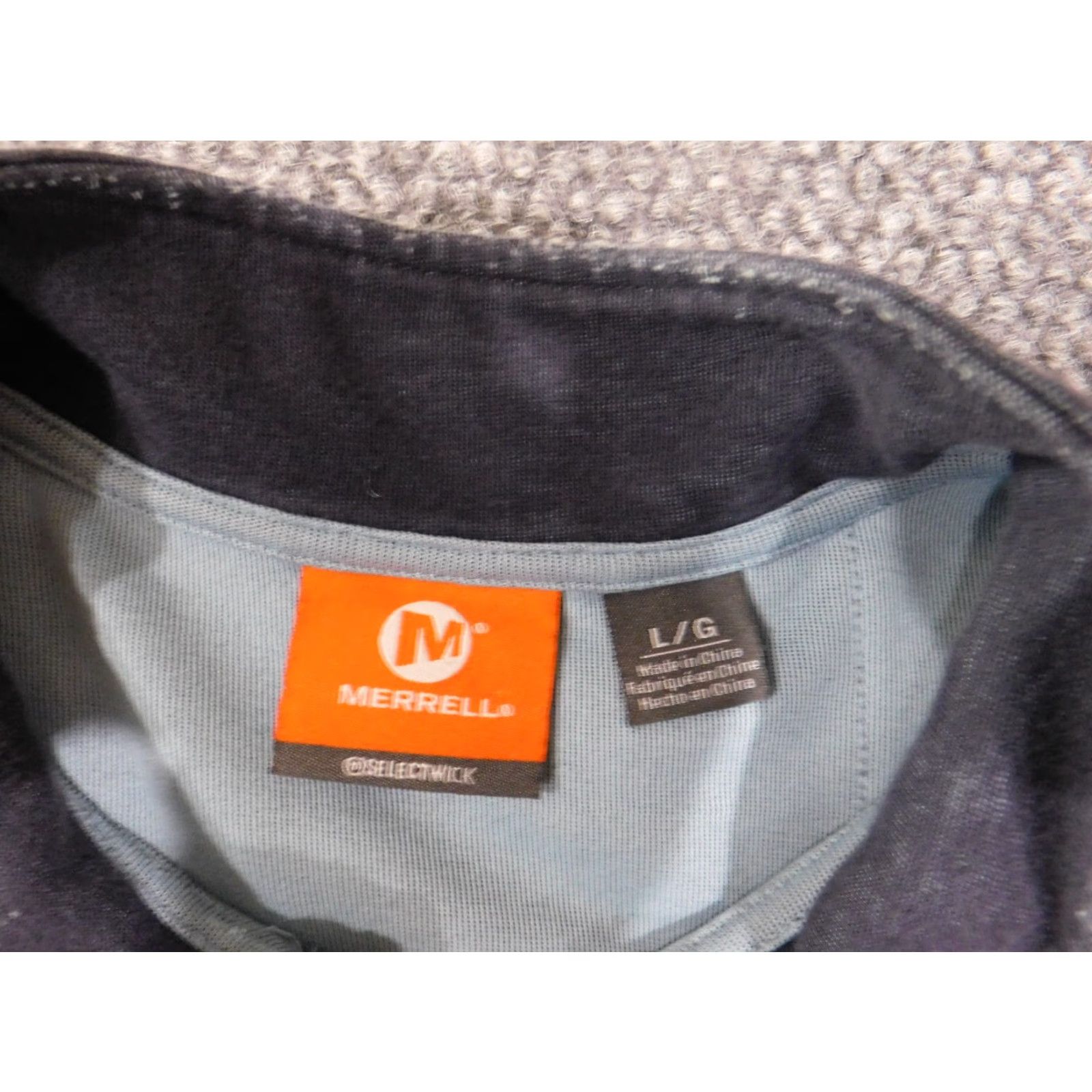 Merrell Merrell Sweater Mens Large Blue Pullover Outdoors 1/4 Zip Stretch SelectWick Classic Knit Mock Neck Pullover Logo Size US L / EU 52-54 / 3 - 4 Thumbnail
