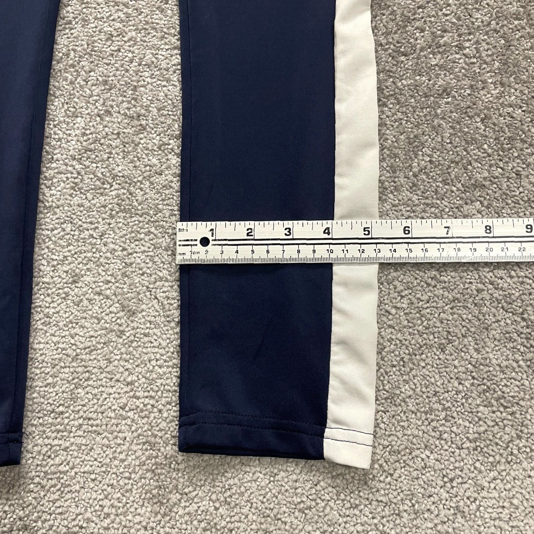 Vintage VINTAGE Royal Blue Track Pants Womens Juniors L Blue Polyester Spandex Tapered Leg Elastic 29x27 Pockets Athletic Size 36" / US 14 / IT 50 - 7 Thumbnail