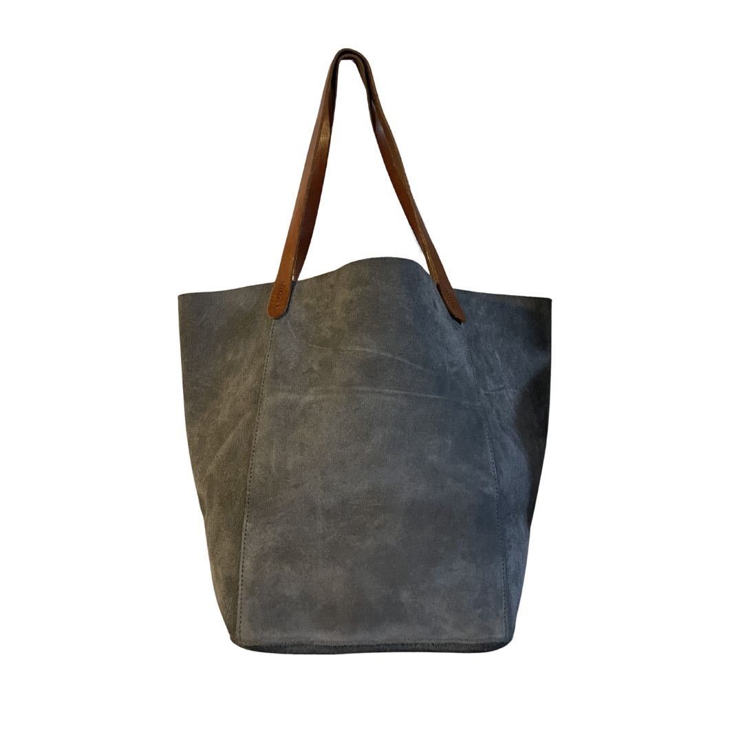 Other Mark and Graham Suede Gray Leather Large Tote Handbag Chic Size ONE SIZE - 2 Thumbnail