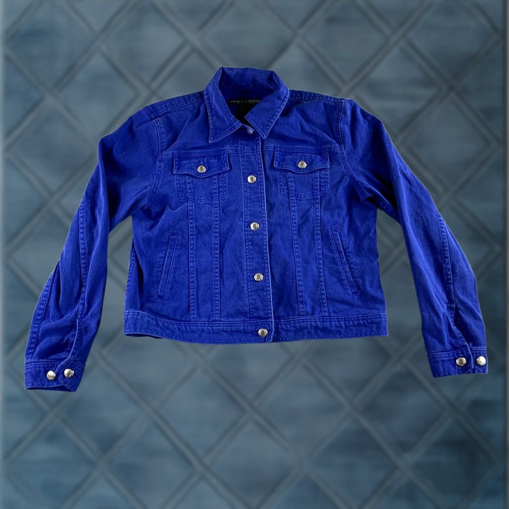 Ralph Lauren Lauren Jeans Ralph Lauren Trucker Jean Denim Jacket Women Large Stretch Blue NEW Size 36" / US 14 / IT 50 - 1 Thumbnail
