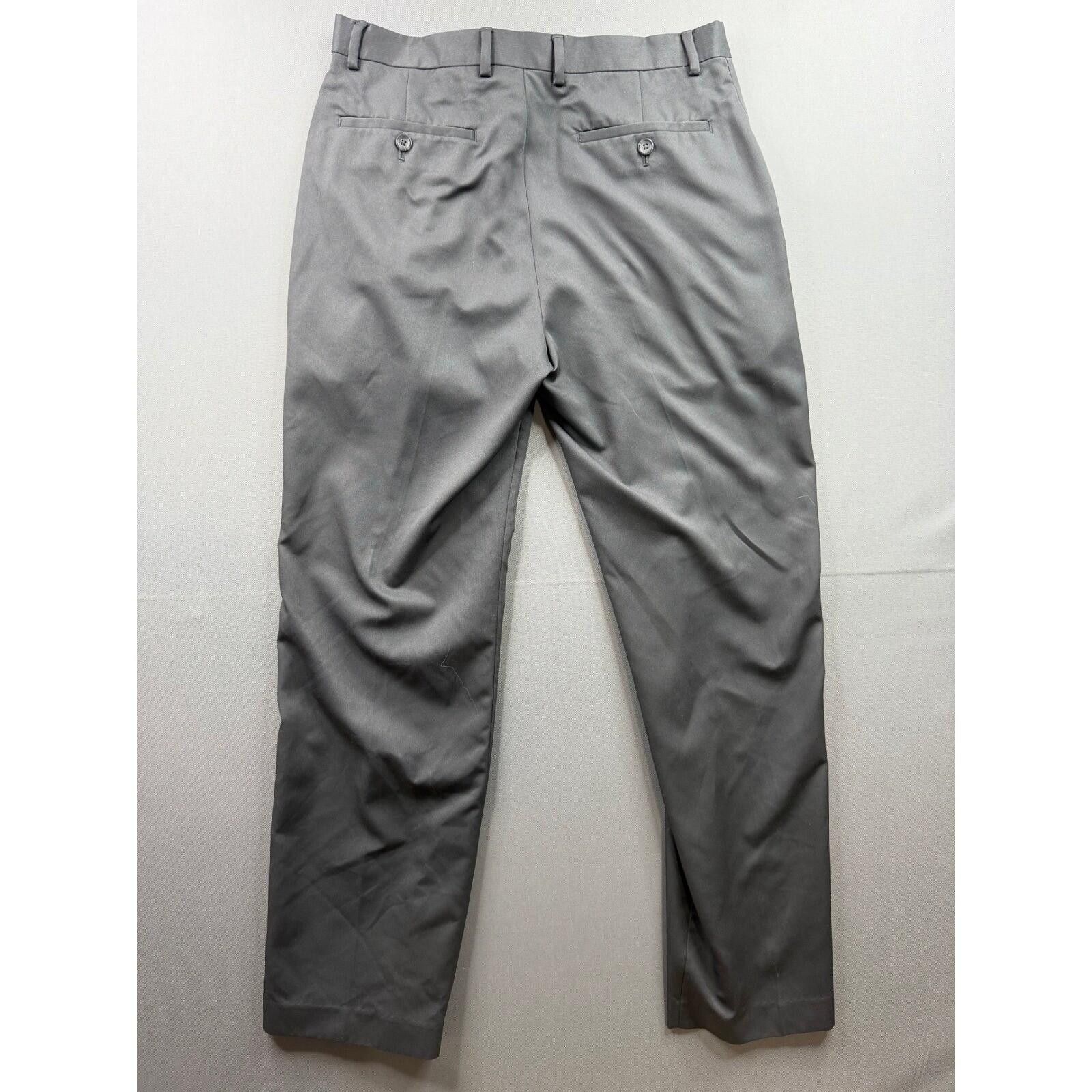 Liz Claiborne Claiborne Dress Pants Mens Gray Herringbone Flat Front 30x32 Size US 30 / EU 46 - 4 Thumbnail