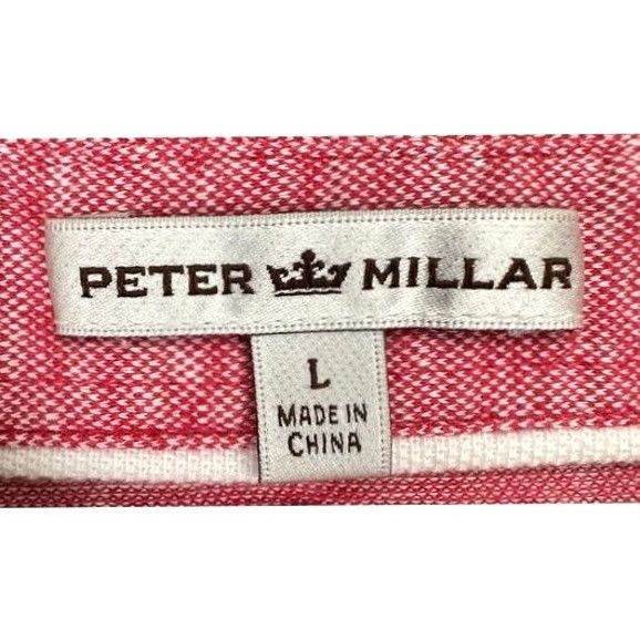 Peter Millar Peter Millar Polo Shirt Adult Large Light Red Solid Short Sleeve Ribbed Polo Men Size US L / EU 52-54 / 3 - 4 Thumbnail
