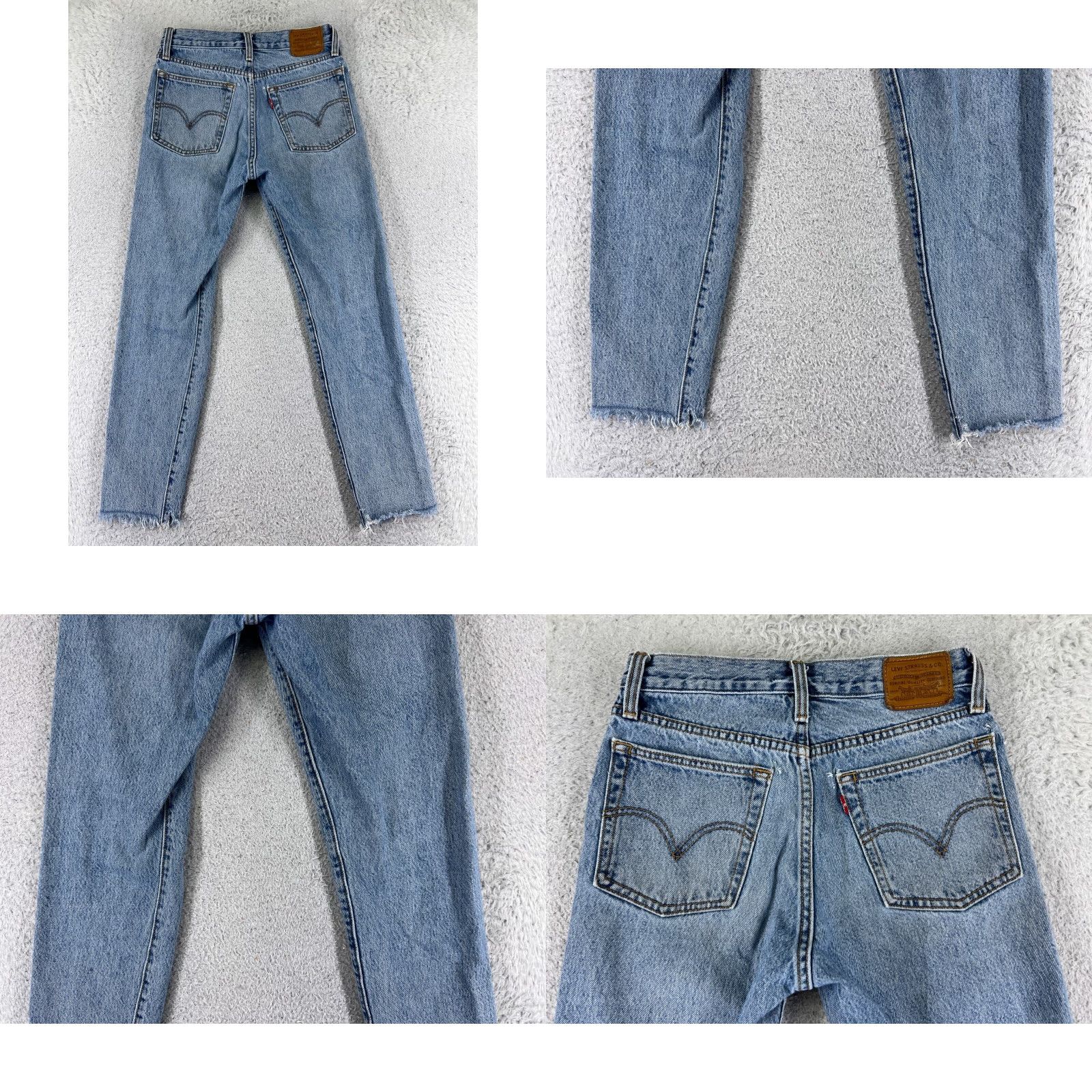 Levi's Levis Premium Pants Womens 25 Blue Denim Jeans Tapered Big E Wedgie Button Fly Size 42" / US 20 - 10 Thumbnail