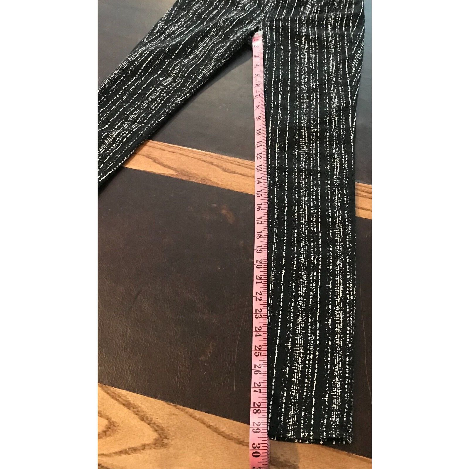 Rag & Bone Rag & Bone Jean Black/White Barcode Print Stretch Leggings Size 24" / US 00 / IT 34 - 6 Thumbnail