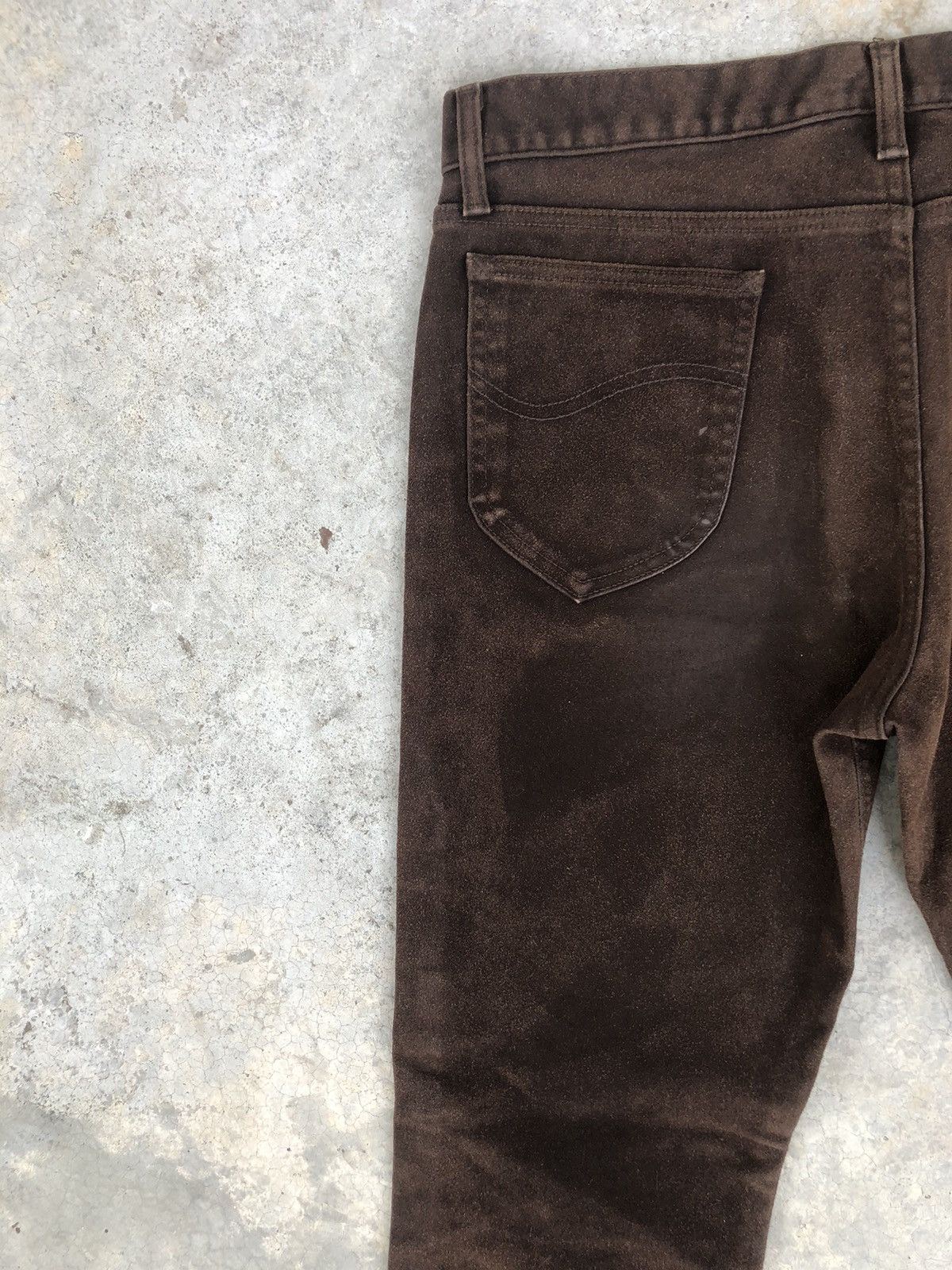 Lee Vintage Lee Flared Jeans Distressed Leather Cowhide Size US 34 / EU 50 - 9 Thumbnail