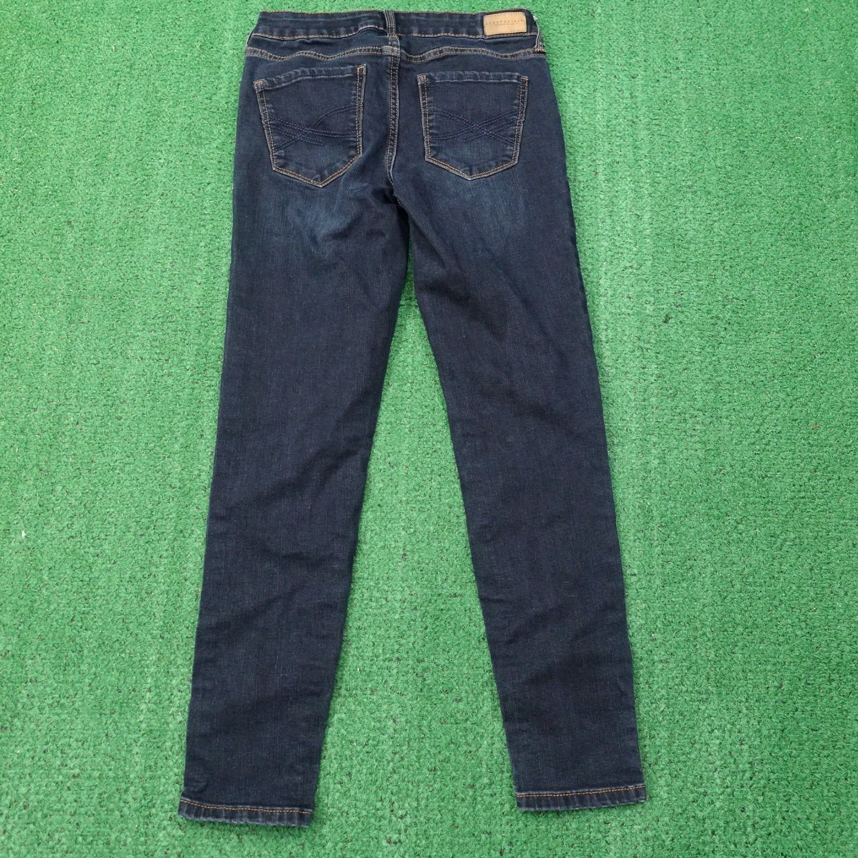 Aeropostale Aeropostale Jegging Jeans Womens 0 Short Blue Dark Wash Stretch Skinny Denim -E3 Size 25" / US 0 / IT 36 - 4 Thumbnail