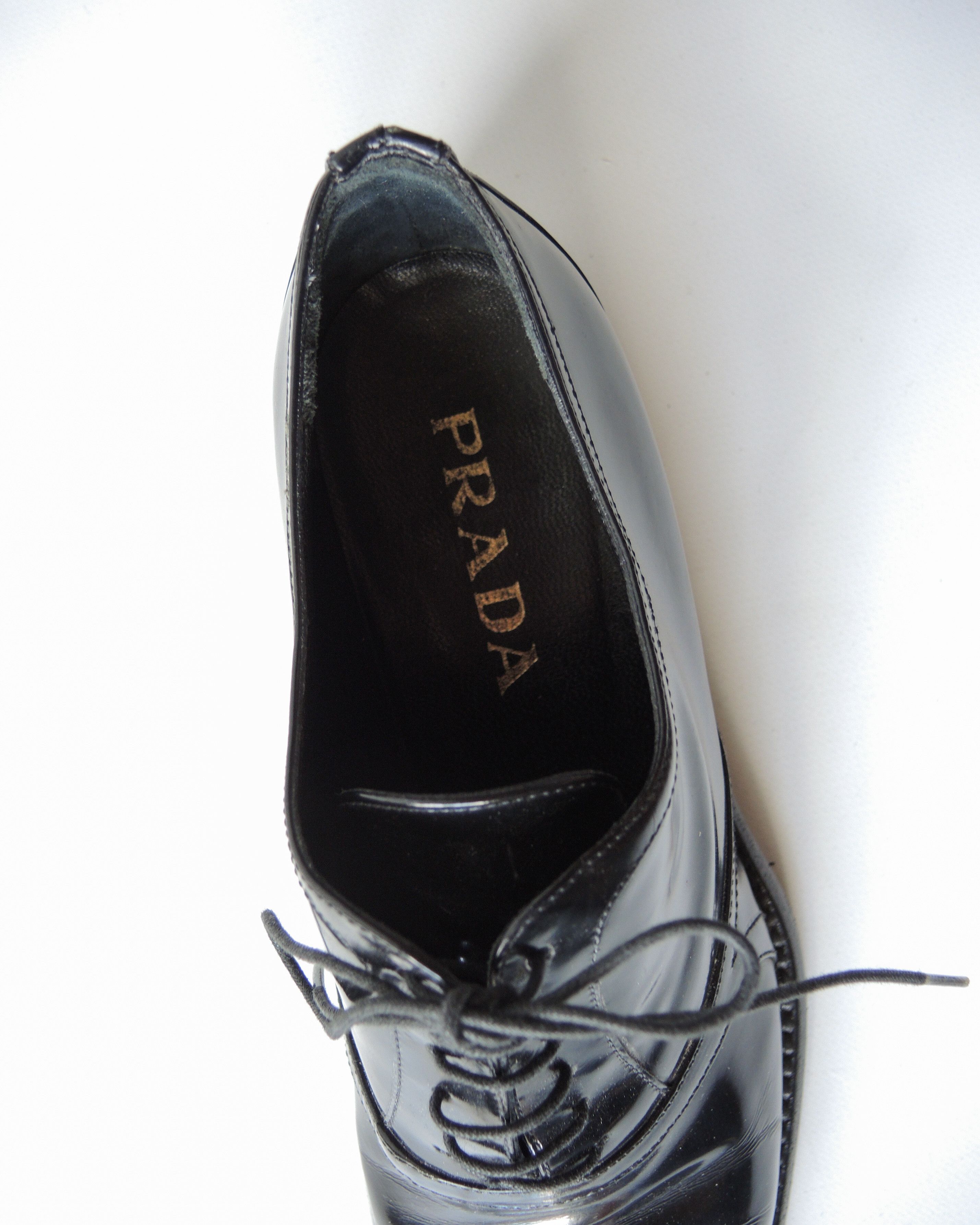 Prada Prada Black Patent Leather Oxford Shoes – Made in Italy Size US 9 / IT 39 - 11 Thumbnail