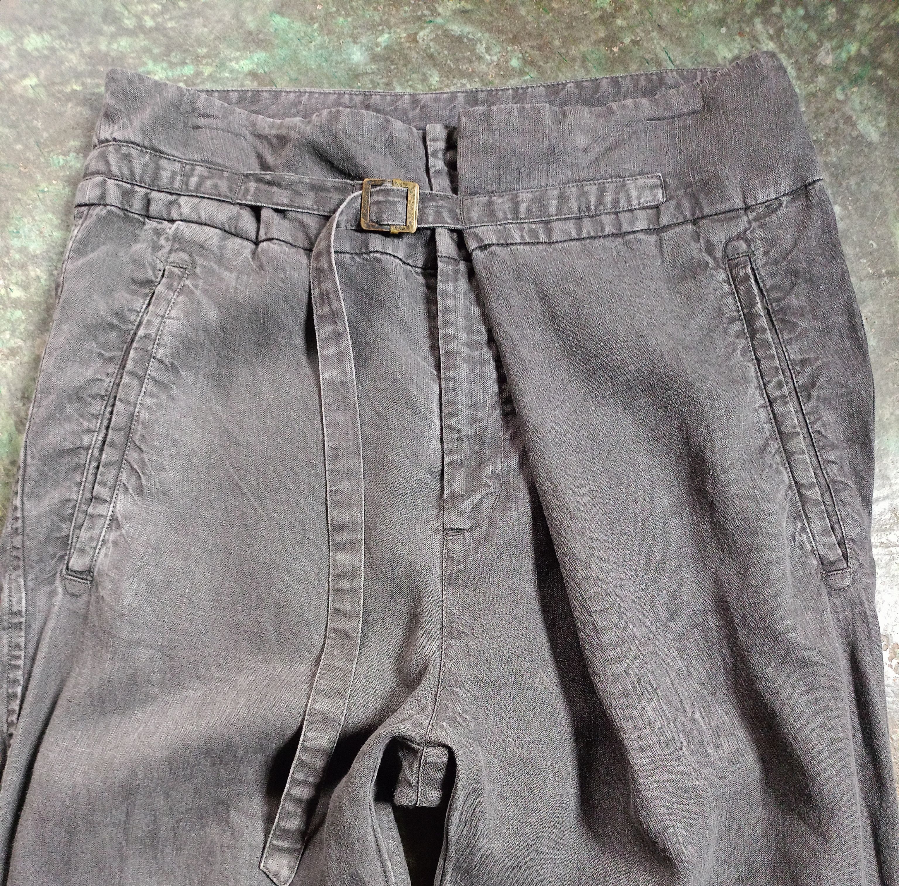 Pas de Calais Pas de Calais Gray Linen Pants Size US 31 - 3 Thumbnail