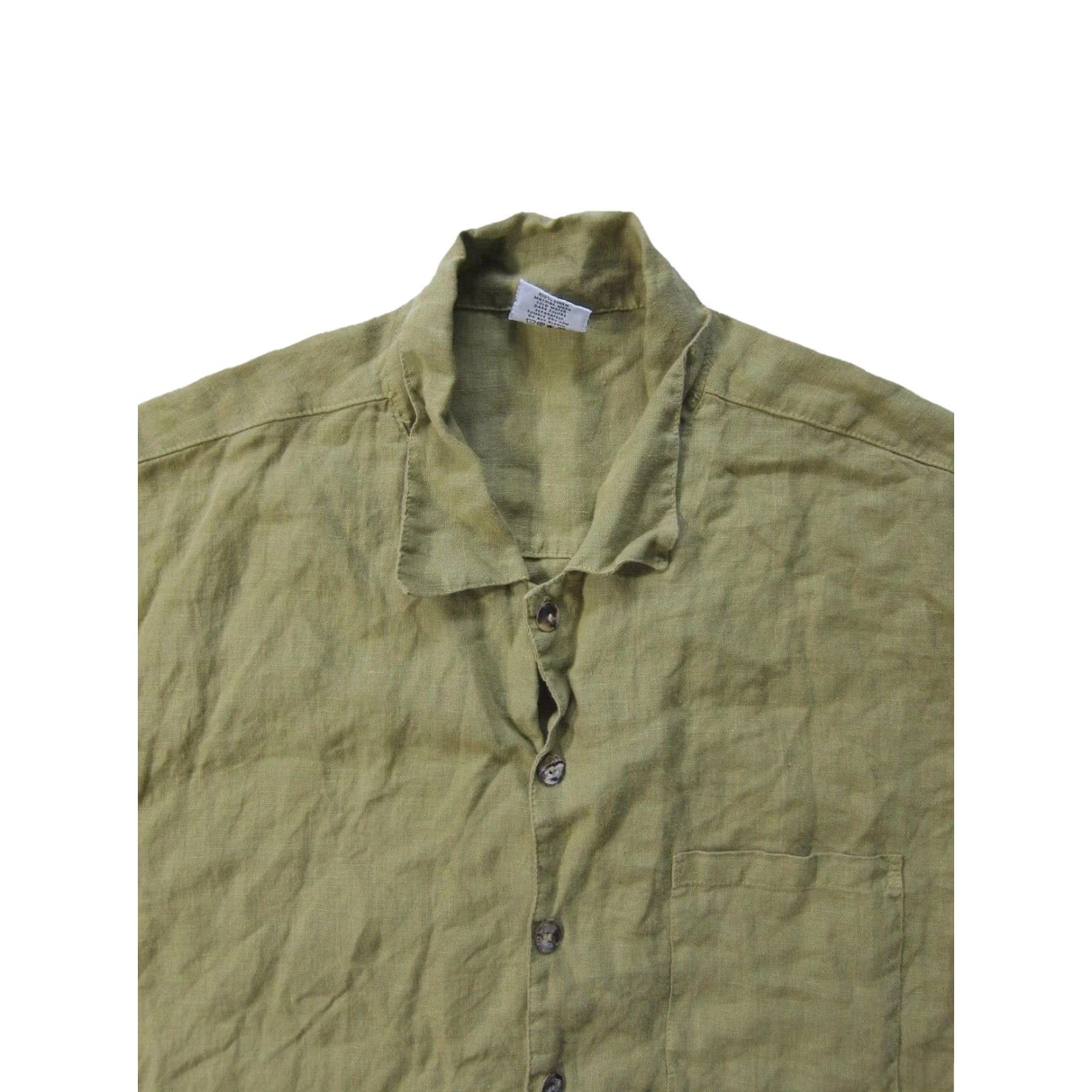Vintage Colo Me Cotton 100% Linen Yellow Short Sleeve Button Down Shirt Men 2XL Size US XXL / EU 58 / 5 - 4 Thumbnail