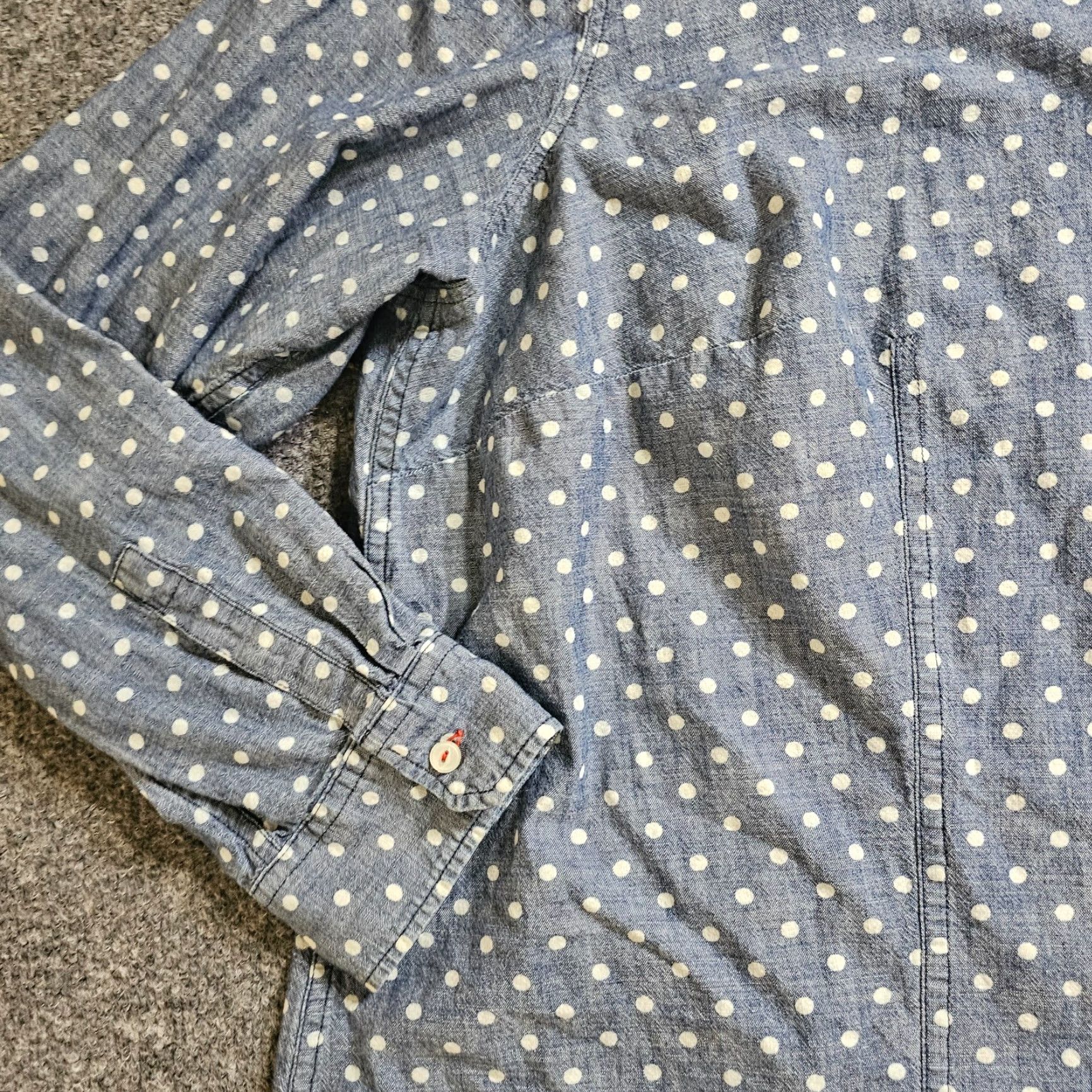 Talbots Talbots Top Womens 18W White Blue Polka Dot Button Long Sleeve Causal Career Shirt Size XXL / US 16-18 / IT 52-54 - 4 Thumbnail