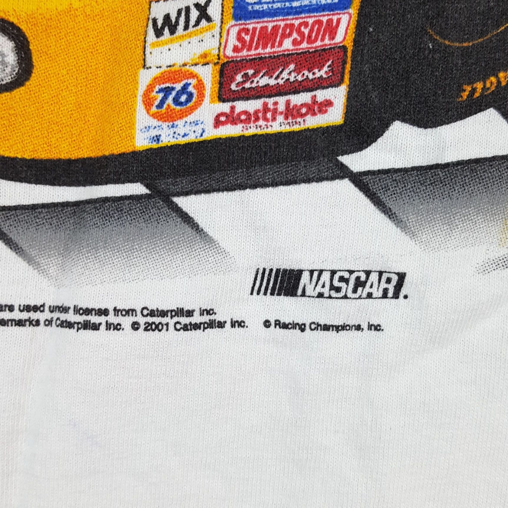 Burton Vintage Y2K Ward Burton CAT Racing NASCAR Size L Retro White T Shirt 00s Size US L / EU 52-54 / 3 - 7 Thumbnail