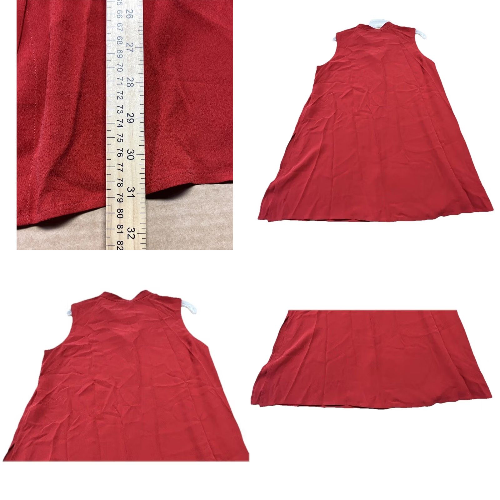Eileen Fisher VINTAGE? No. Eileen Fisher Silk Blouse Tunic Red Sleeveless Button Front NWT Medium Longline Size L / US 10 / IT 46 - 8 Thumbnail