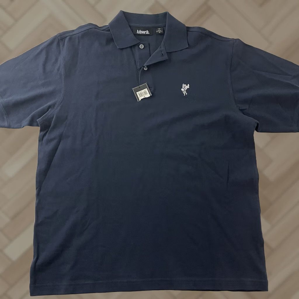 Vintage Ashworth Button-Up Short Sleeve Golf Shirt Men’s Medium Solid Dark Blue Size US M / EU 48-50 / 2 - 1 Thumbnail