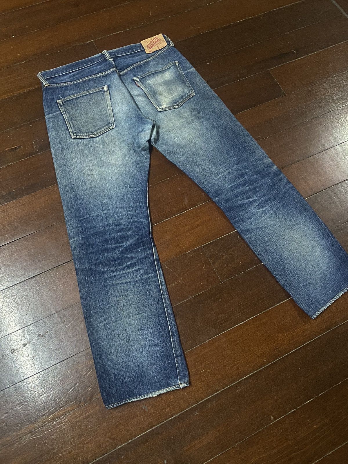 Denime Vintage 90s DENIME JAPAN Distress Mud Denim Selvedge Jeans Size US 36 / EU 52 - 9 Thumbnail