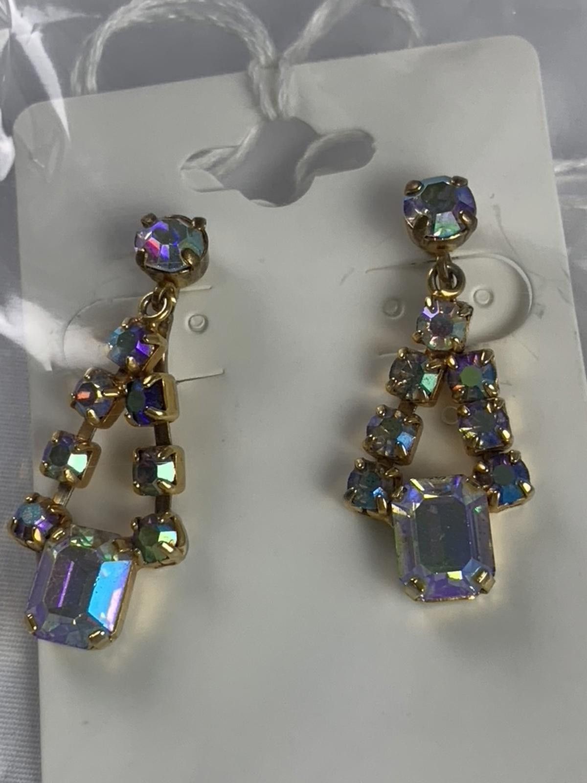 Other Austrian Aurora Borealis Rhinestone Dangle Earrings Size ONE SIZE - 7 Thumbnail