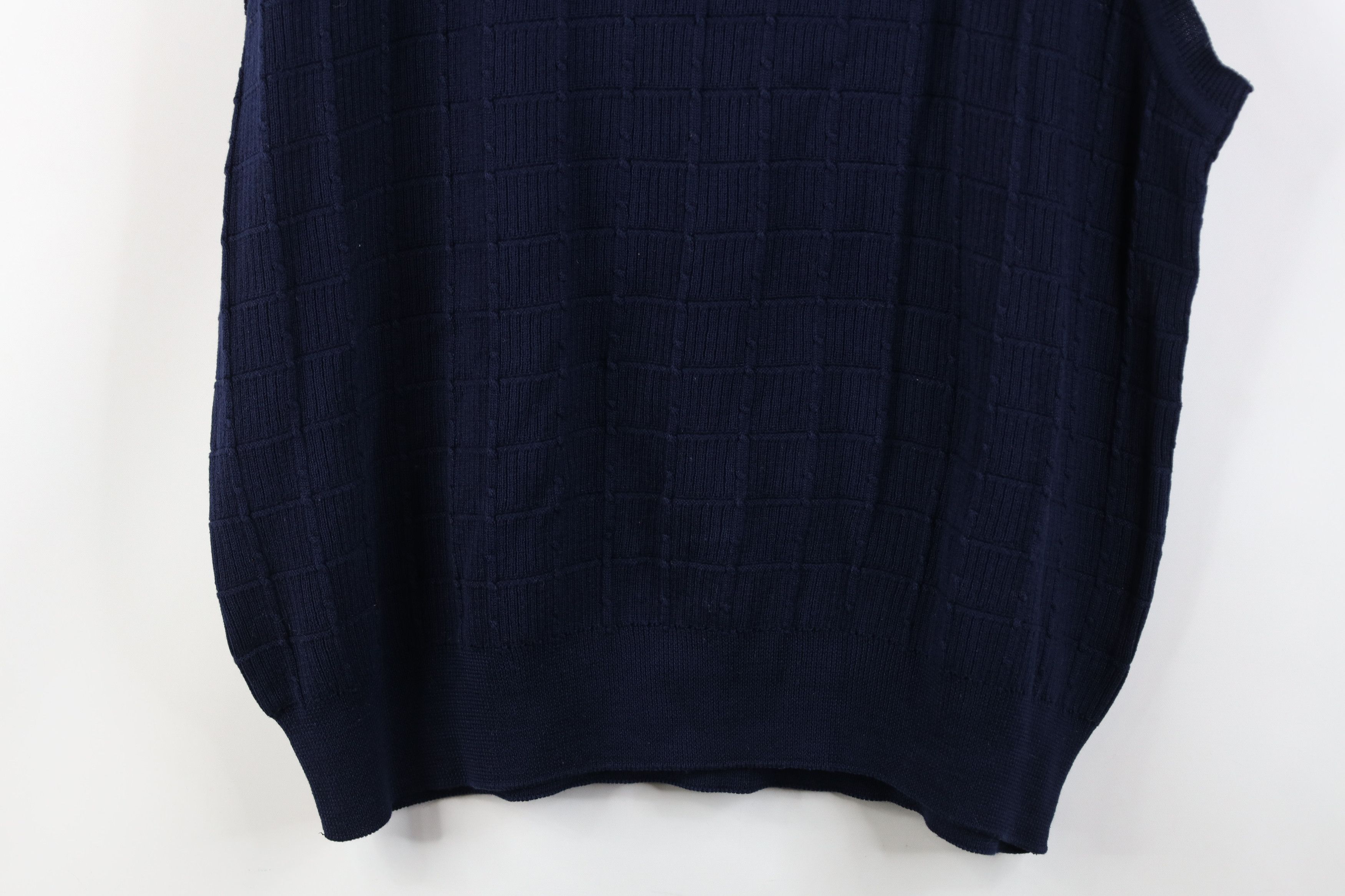 PING Vintage 90s Ping Golf Cotton Cable Knit Sweater Vest Blue Size US M / EU 48-50 / 2 - 10 Thumbnail