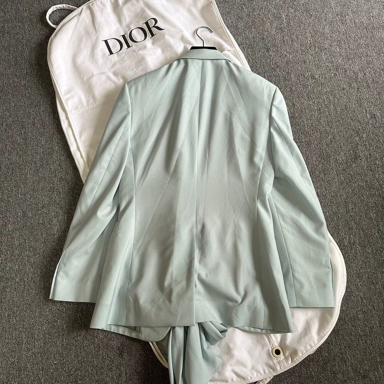 Dior Dior size 48 Mint green ribbon wool suit suit Size L / US 10 / IT 46 - 4 Thumbnail