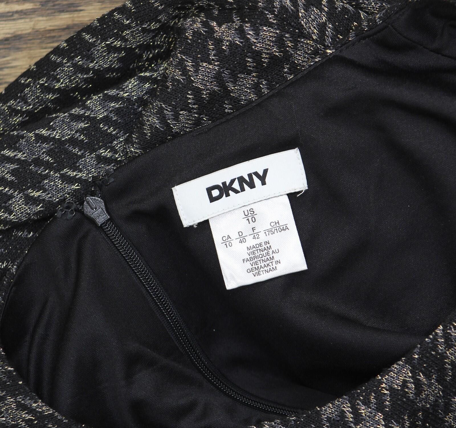 DKNY Nwt Dkny Fit Flare Faux Pocket Dress Black Charcoal 10 Size L / US 10 / IT 46 - 5 Thumbnail