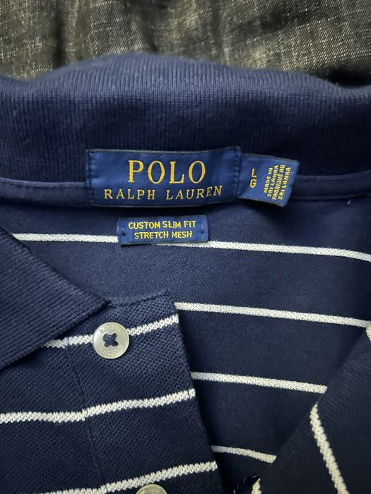 Polo Ralph Lauren Polo Ralph Lauren Navy Blue and White Striped Polo ...