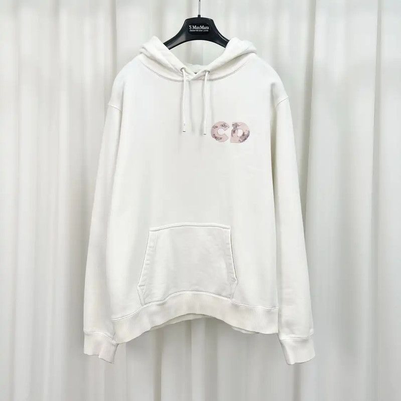 Dior Dior Logo White Long Sleeve Cotton Hoodie 0089 Size US M / EU 48-50 / 2 - 1 Thumbnail