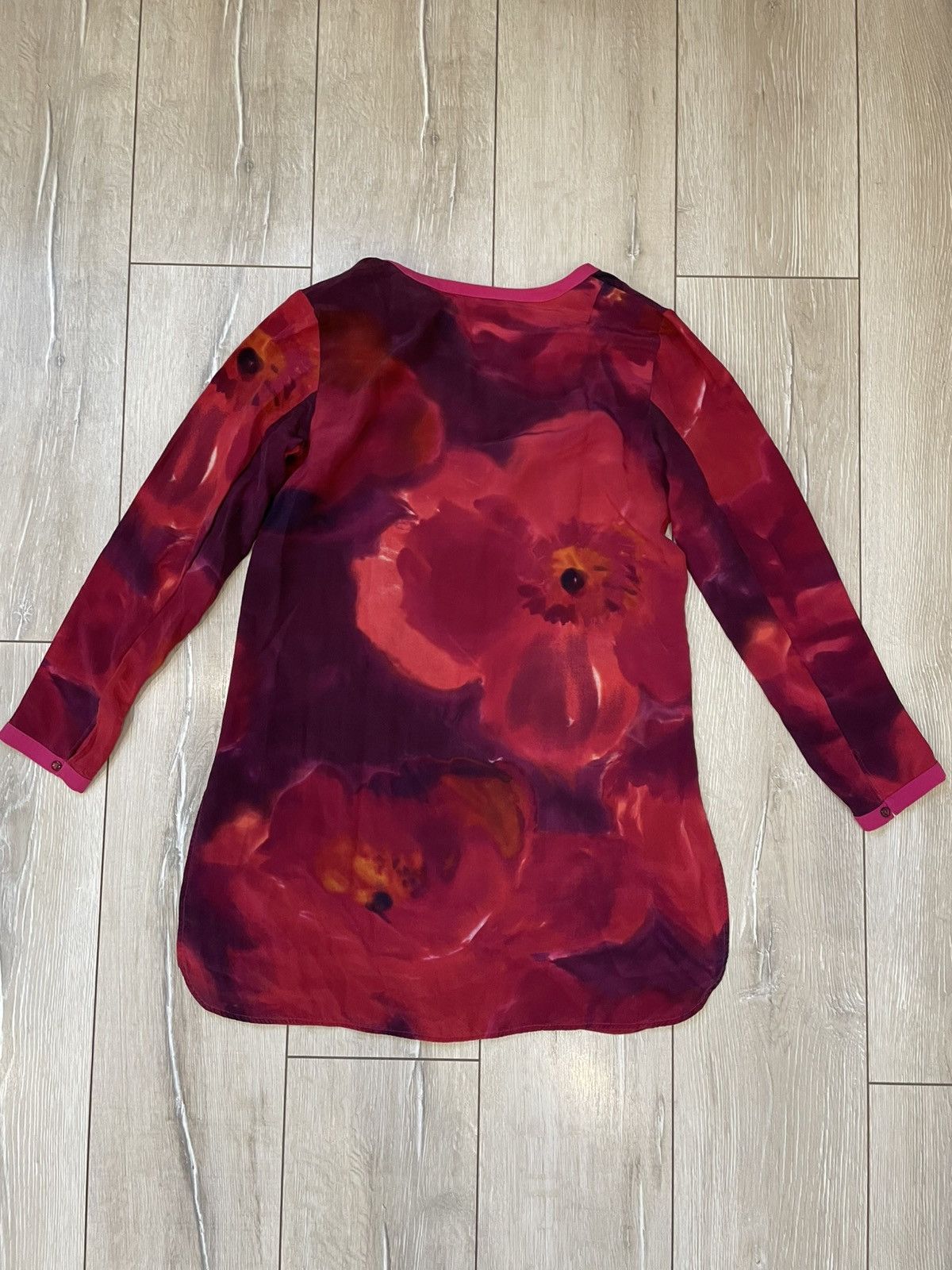 Max Mara × Vintage Max Mara Floral silk blouse Size M / US 6-8 / IT 42-44 - 8 Thumbnail