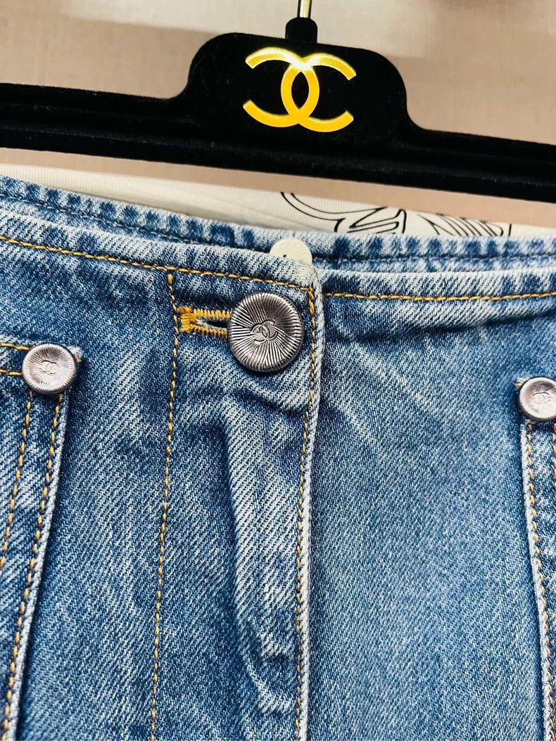 Chanel Chanel Silk scarf denim pants 2504-Nextarrow Size 26" / US 2 / IT 38 - 3 Thumbnail