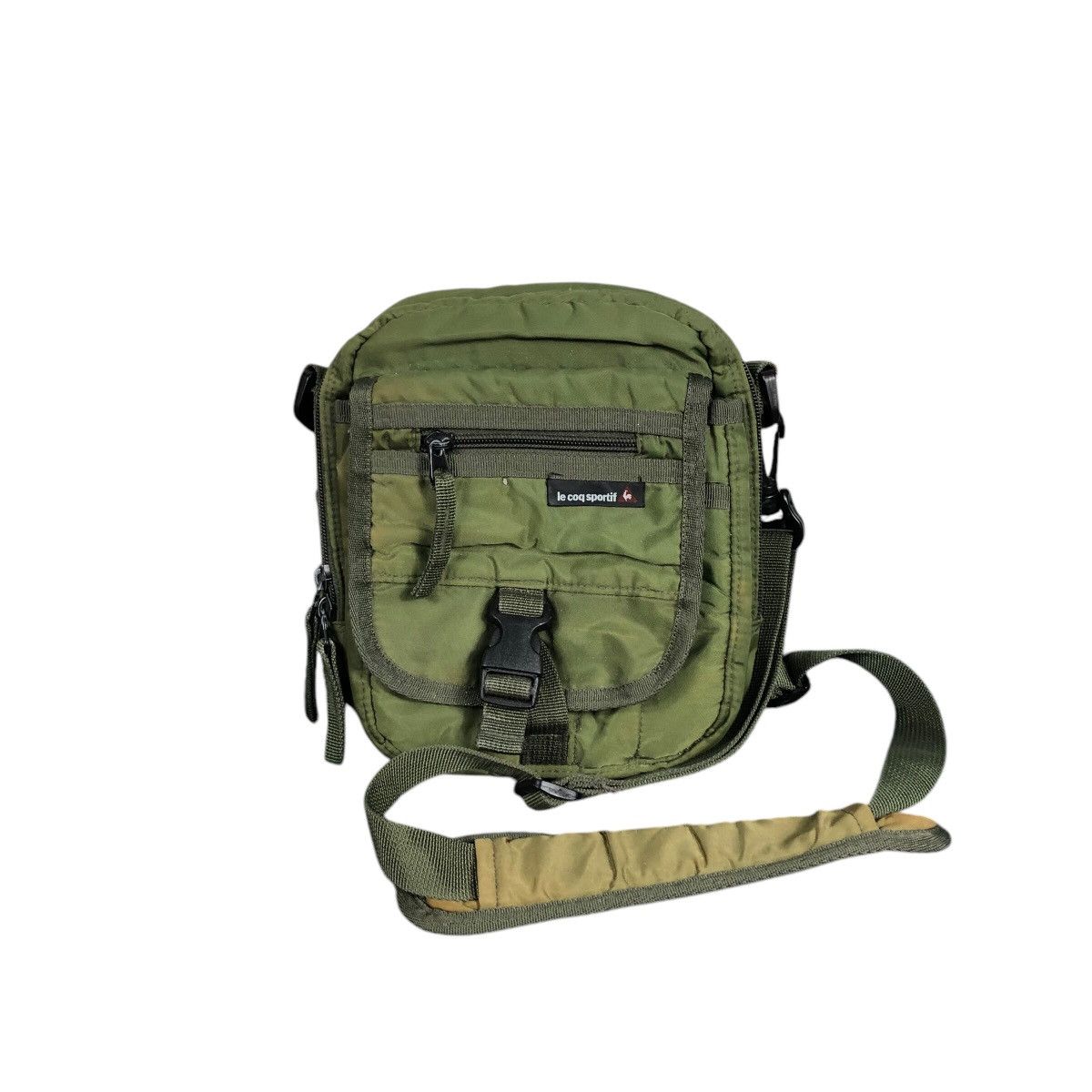 Vintage Sling Bag Le Coq Sportif Multi Pocket in Green, Men's