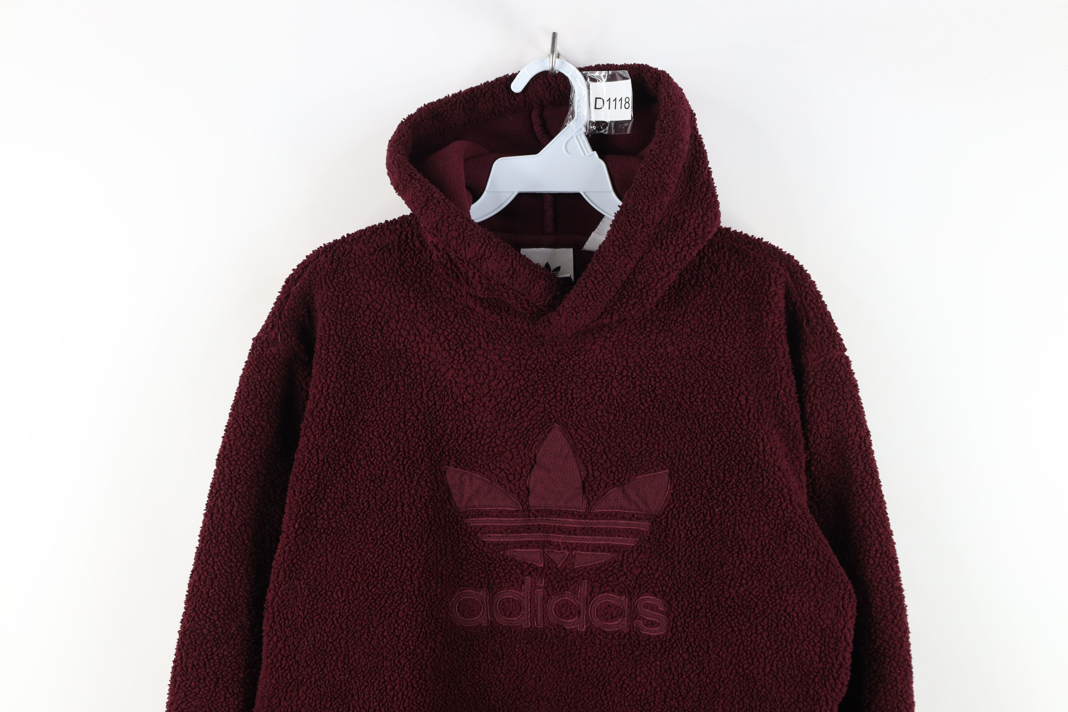 Adidas × Vintage Y2K Adidas Trefoil Logo Deep Pile Fleece Hoodie Purple Size S / US 4 / IT 40 - 2 Thumbnail