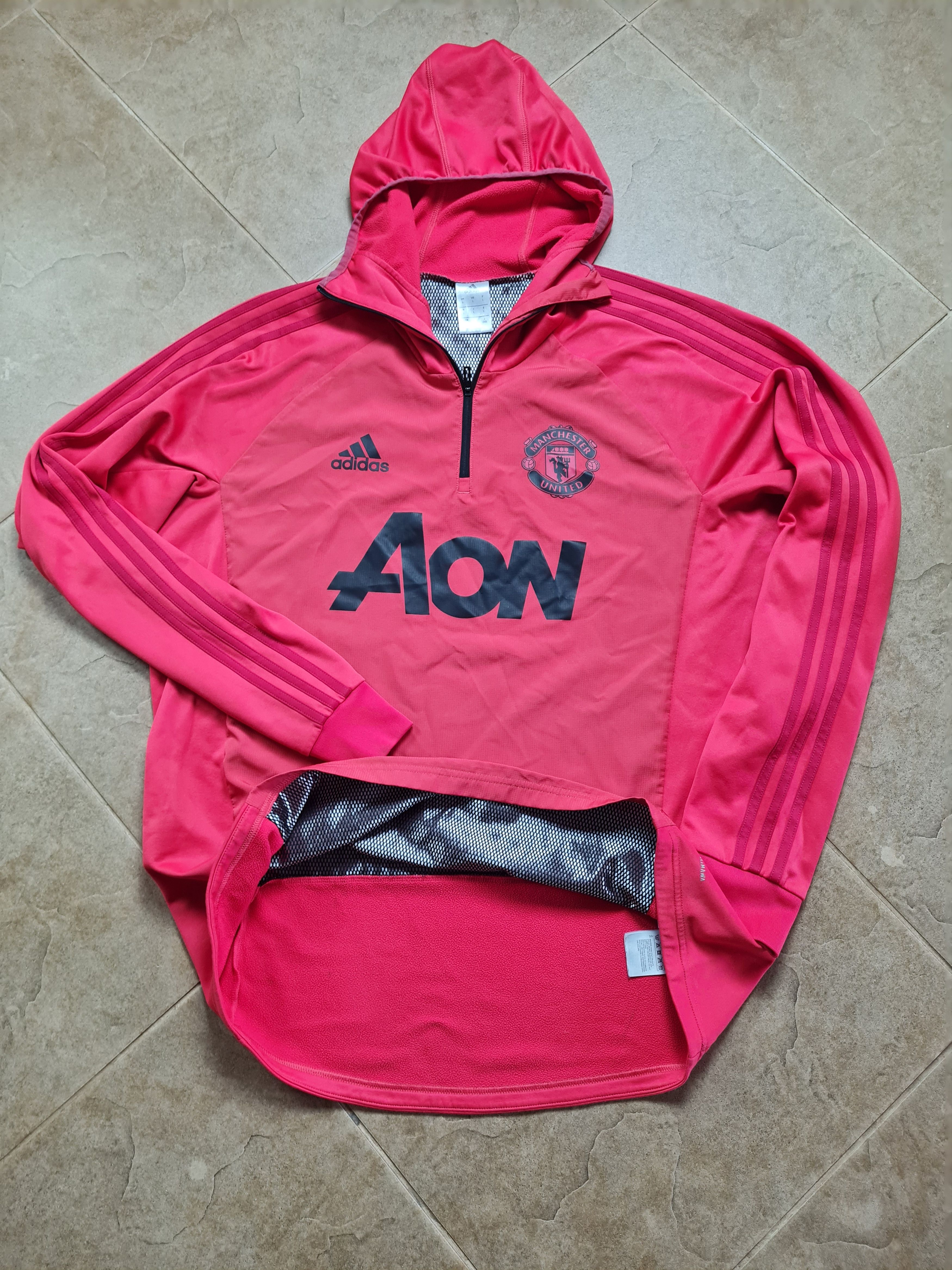 Adidas Adidas 2018-19 Manchester United 1/4 Zip Hooded Training Top Size US L / EU 52-54 / 3 - 7 Thumbnail