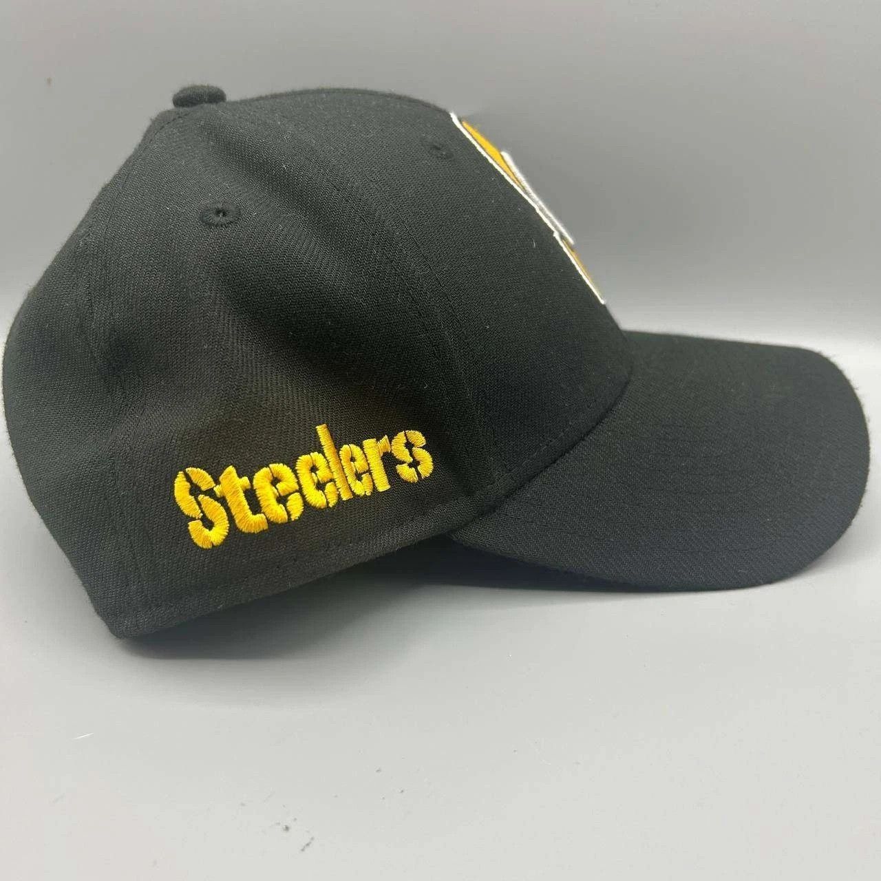 New Era Pittsburgh Steelers Hat Men S-M Black NFL Stretch Fitted Cap Size ONE SIZE - 8 Thumbnail