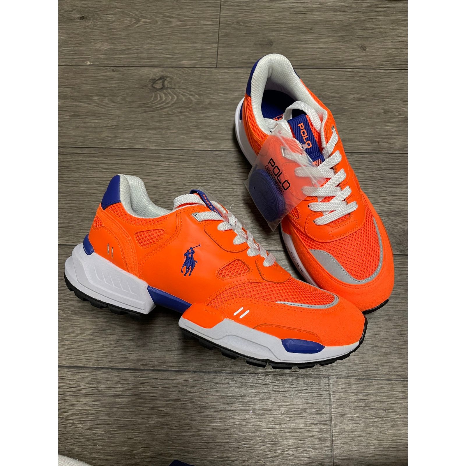 Designer × Polo Ralph Lauren NWT Polo Ralph Lauren 8.5 Men's Orange Colorblock Sneakers Size US 8.5 / EU 41-42 - 3 Thumbnail