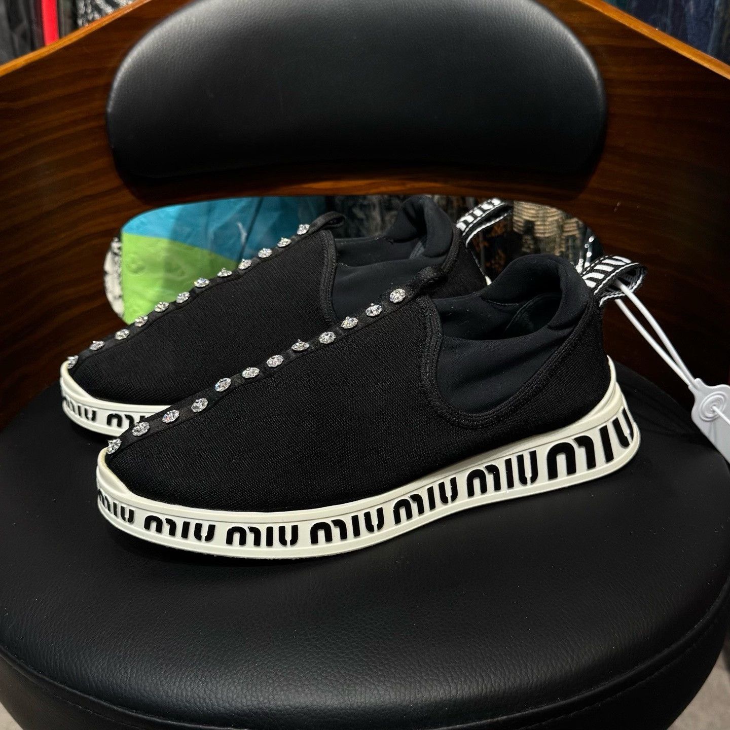 Miu Miu Miu Miu Casual Black Lowtop Sneakers 37 Women Size US 6.5 / IT 36.5 - 1 Thumbnail