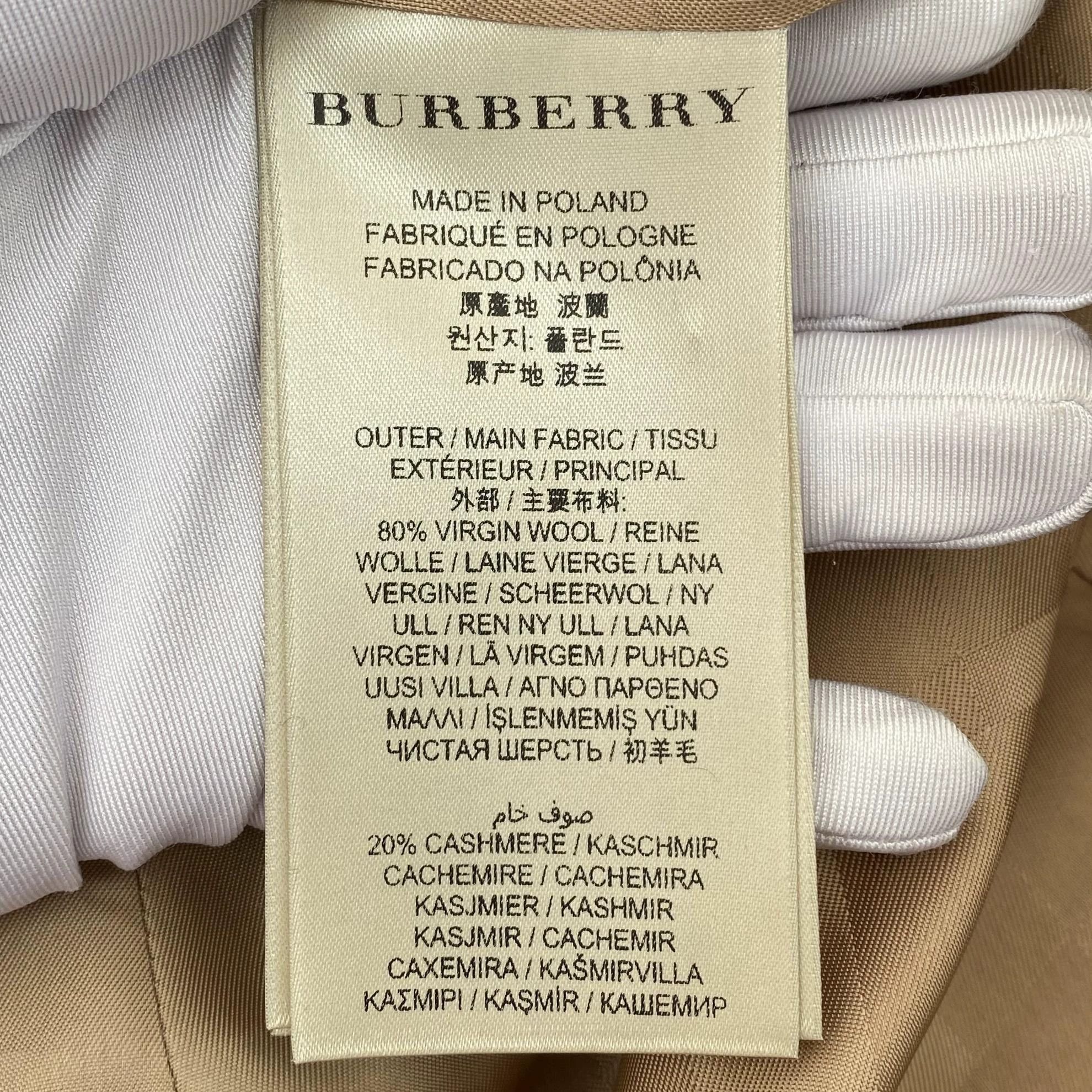 Burberry Burberry Khaki Wool Coat UK4 New With Tags Size XS / US 0-2 / IT 36-38 - 8 Thumbnail