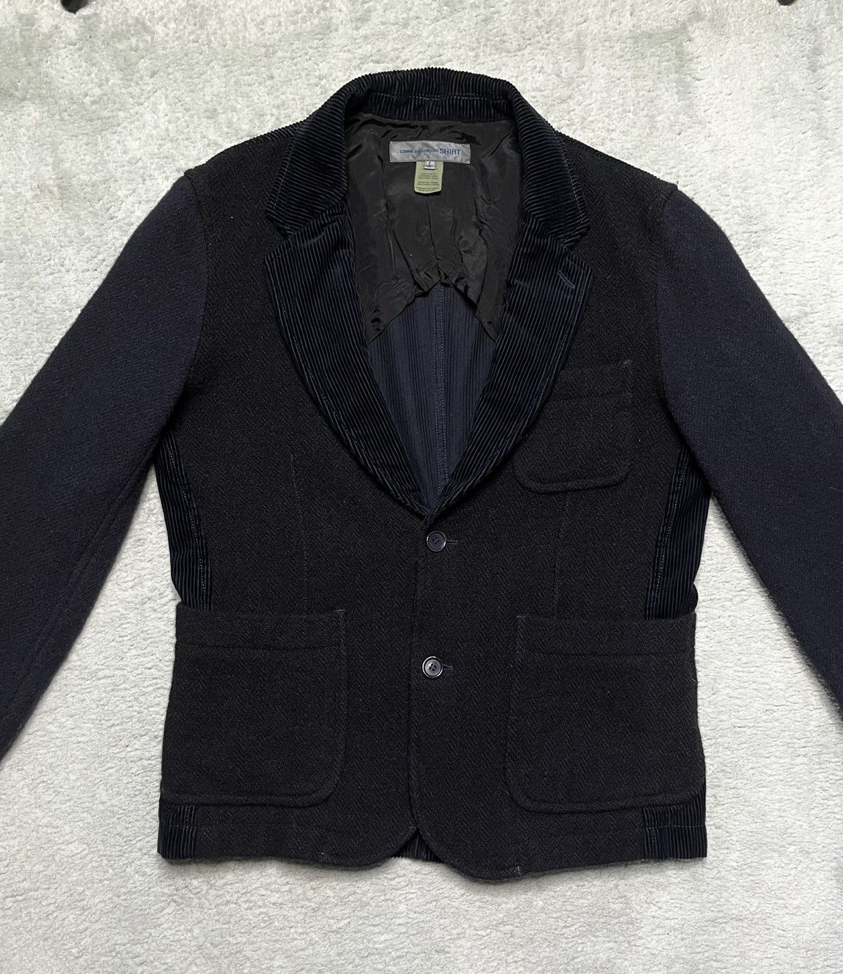 Comme des Garcons Vintage Navy Basic Comme Des Garcons Designer blazer Size S Size 46R - 2 Thumbnail