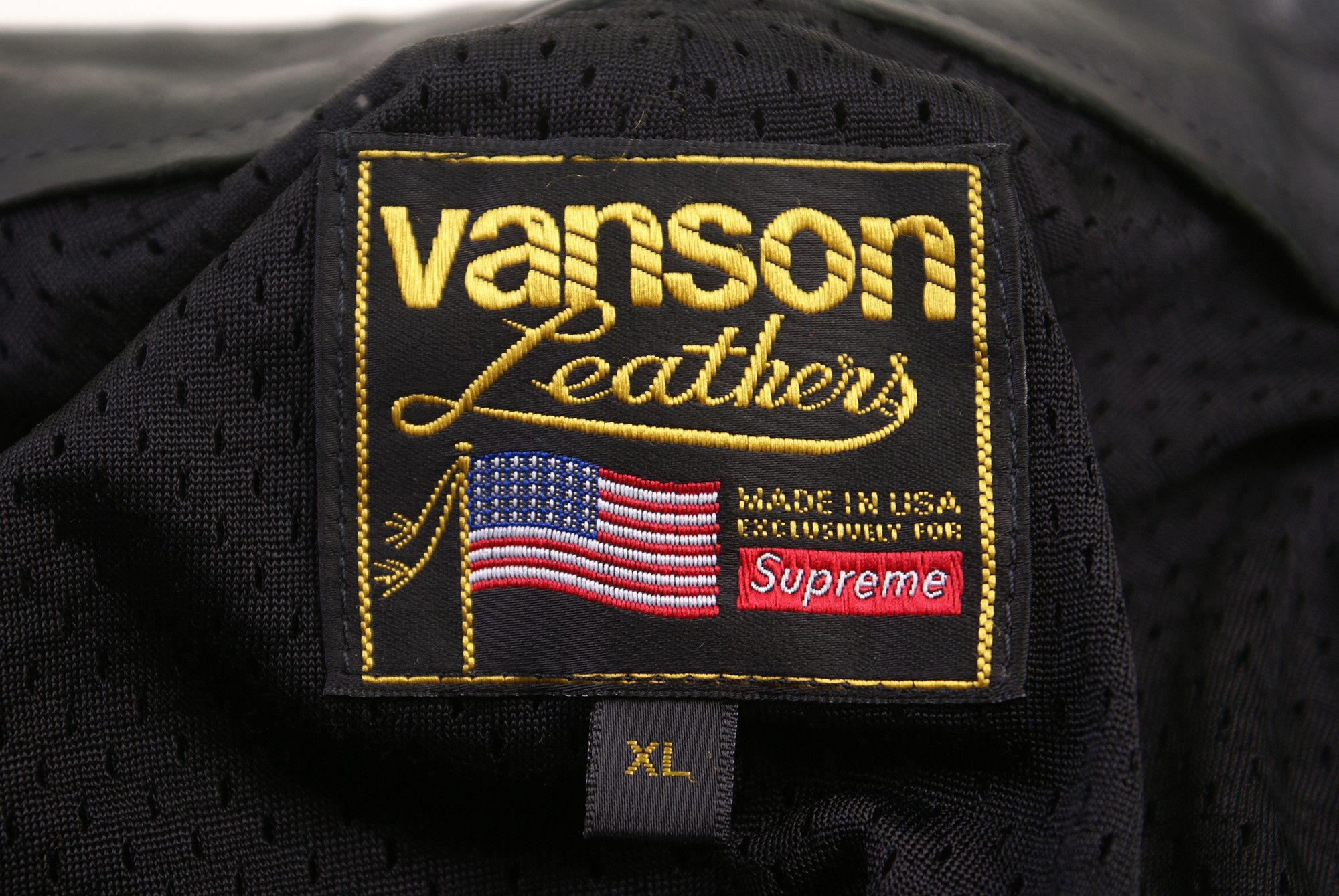 2020 Vanson Leathers x Supreme Letters Cordura Jacket Black