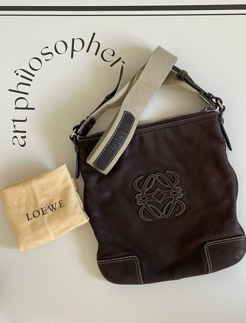 Loewe loewe A large logo crossbody bag with full leather stitchin Size ONE SIZE - 1 Thumbnail